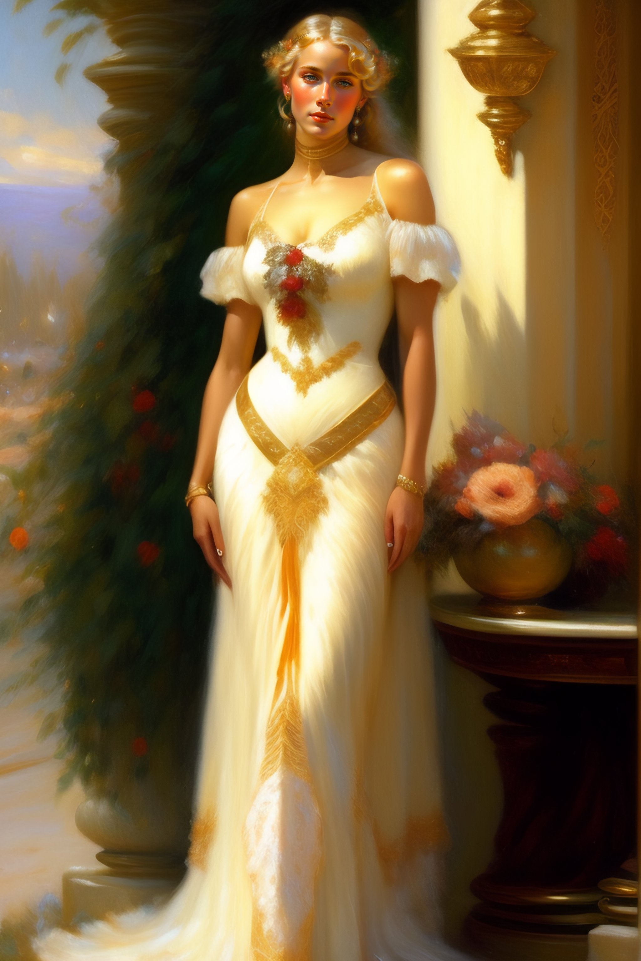 Lexica Gaston Bussiere Blonde Model Full Body
