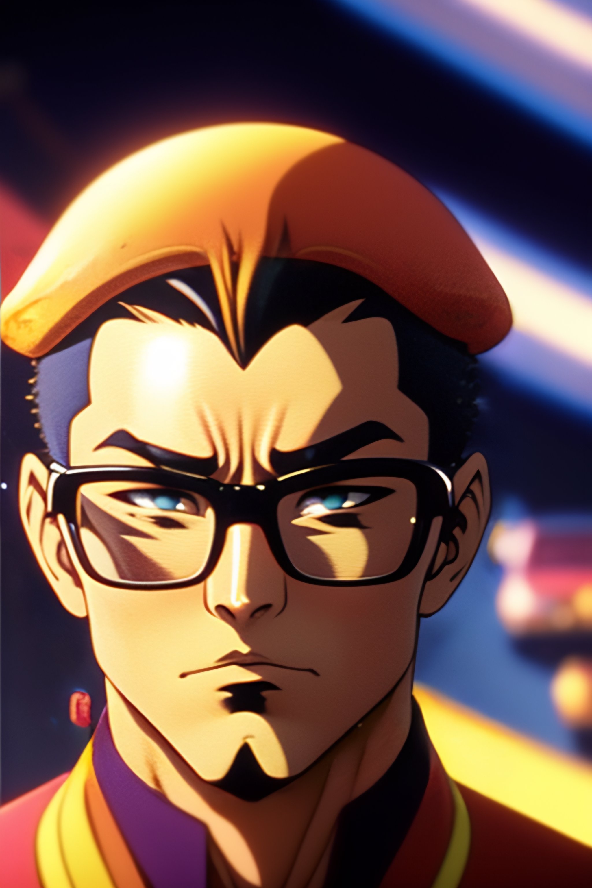 Lexica Bald Guy With Glasses And Small Goatee Vintage Anime