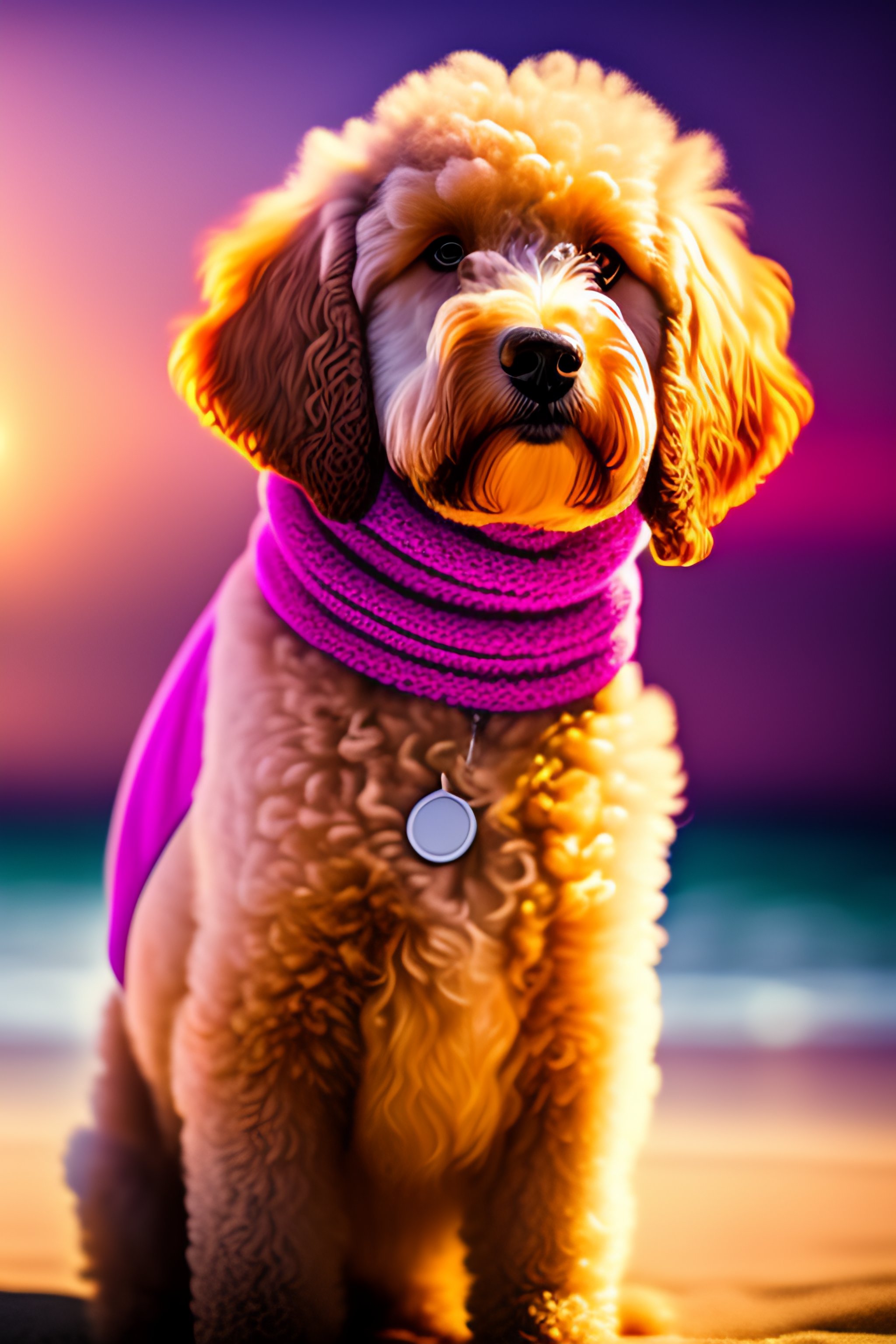 Lexica A Photo Of A Cute Goldendoodle Wearing A Bathing Suit Natural