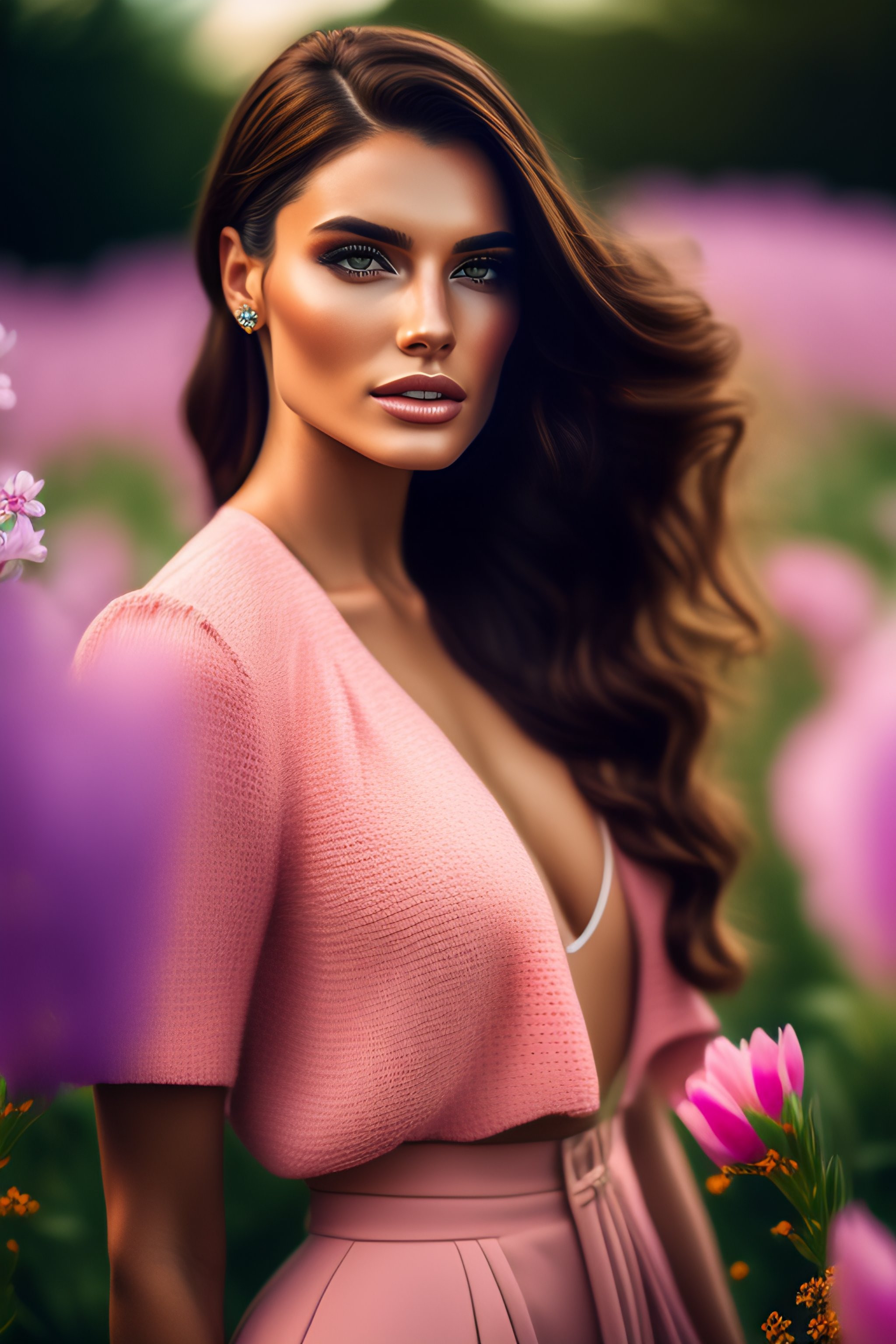 Lexica Ultra Hd Canon Photo Of Brunette Model Wearing Spring