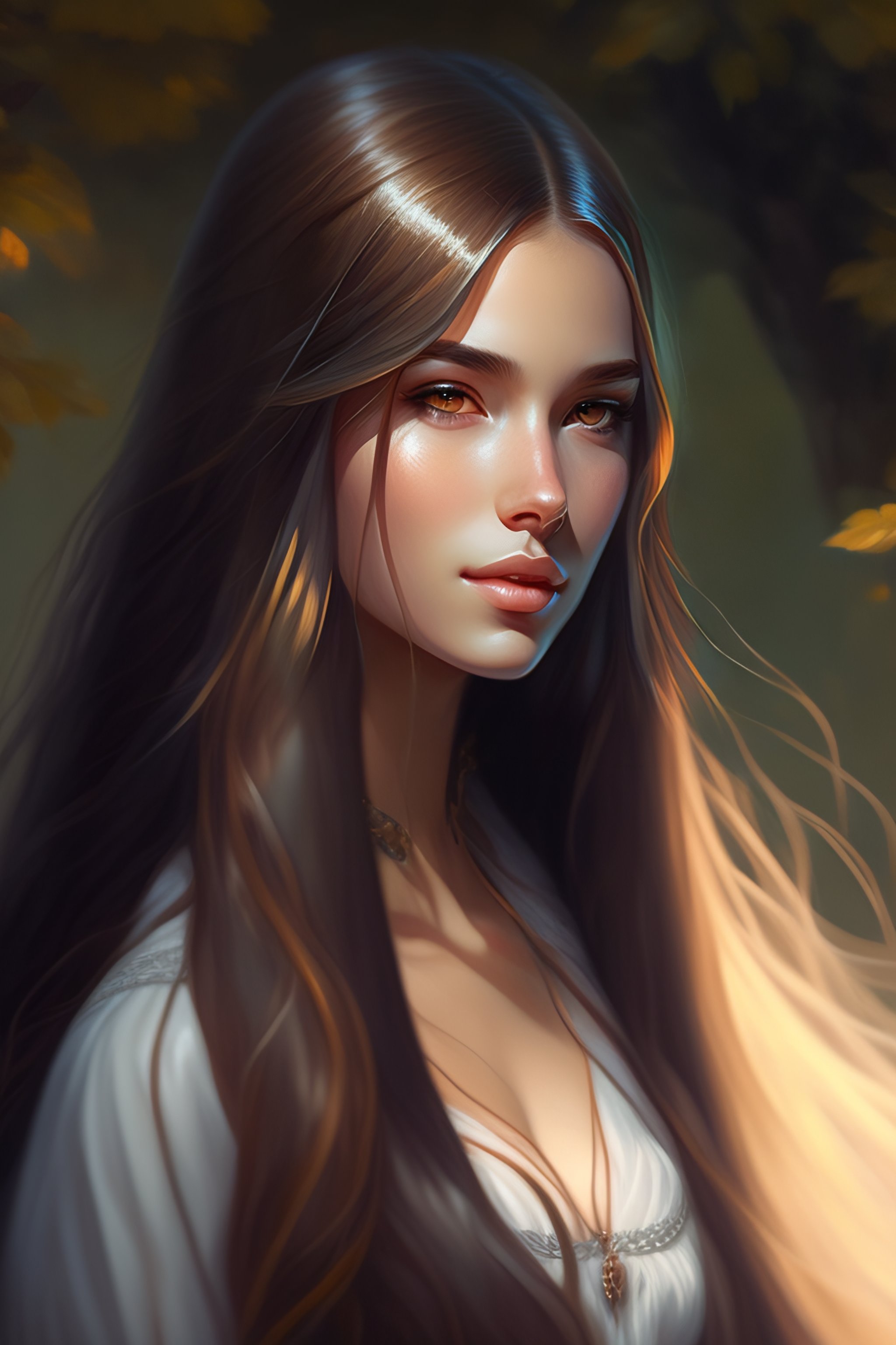 Lexica Girl With Long Straight Hair Fantasy Style Portrait