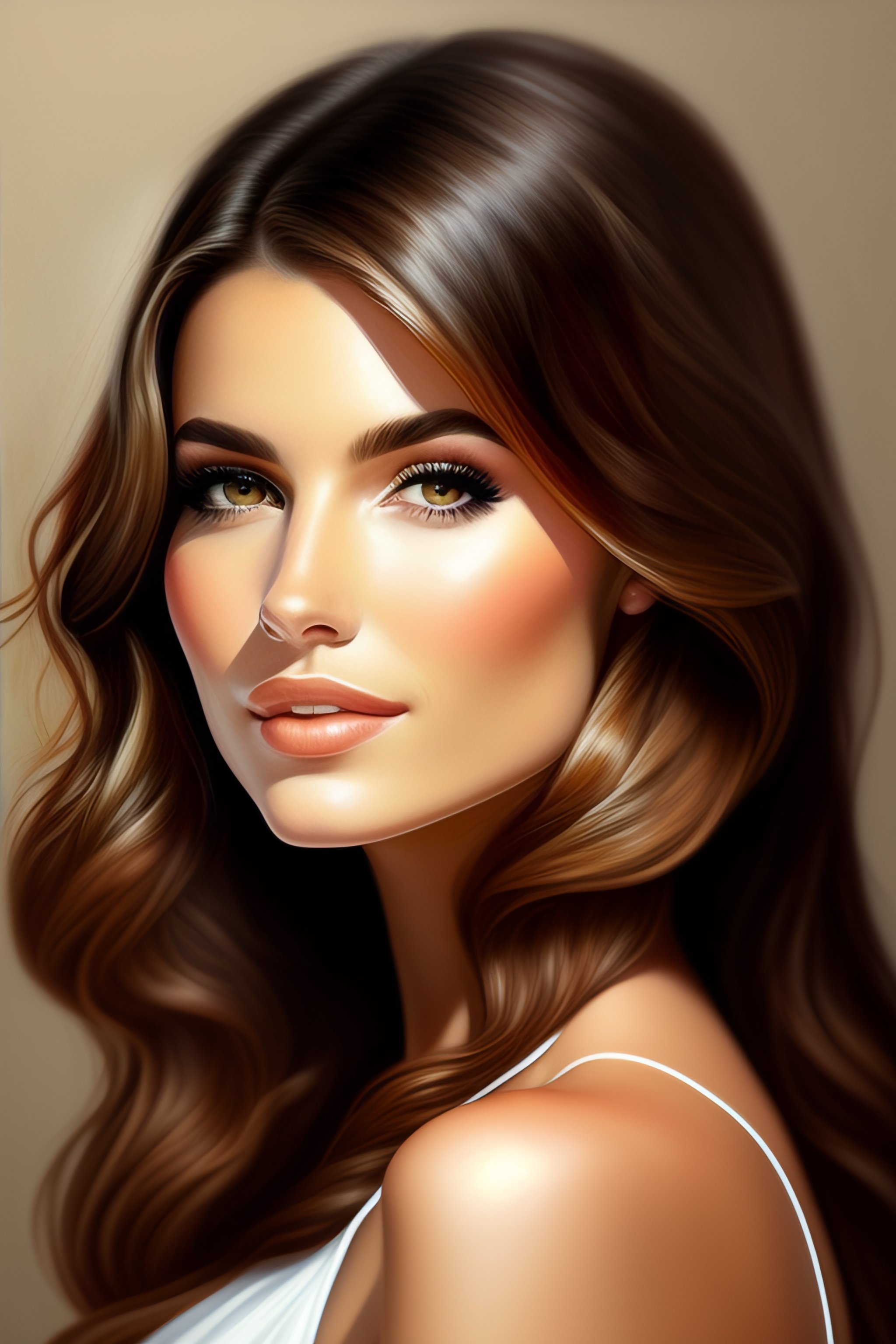 Lexica Portrait Draw Beautiful Girl Brunette