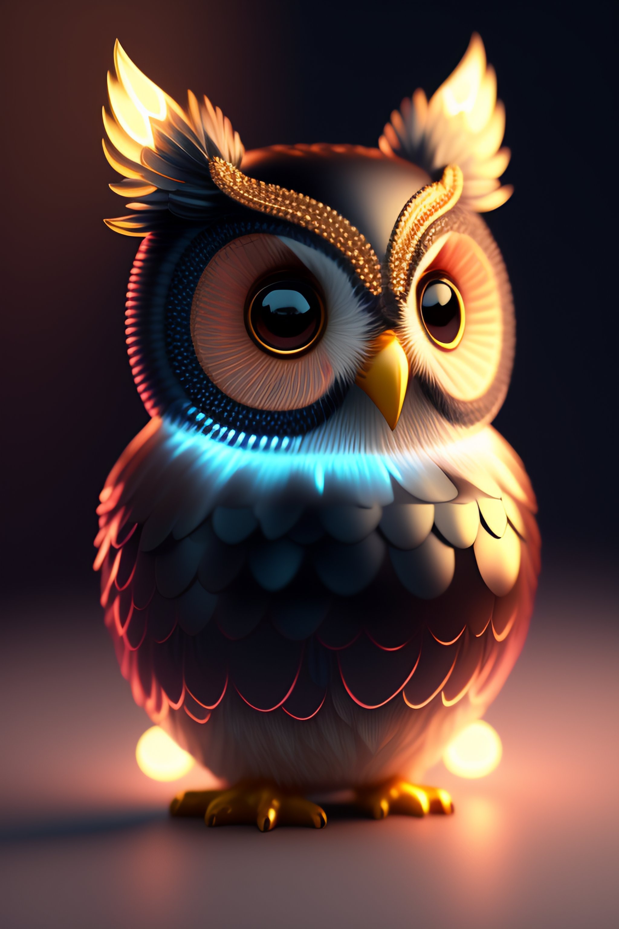 Lexica A Cute Adorable Baby Owl Made Of Crystal Ball With Low Poly