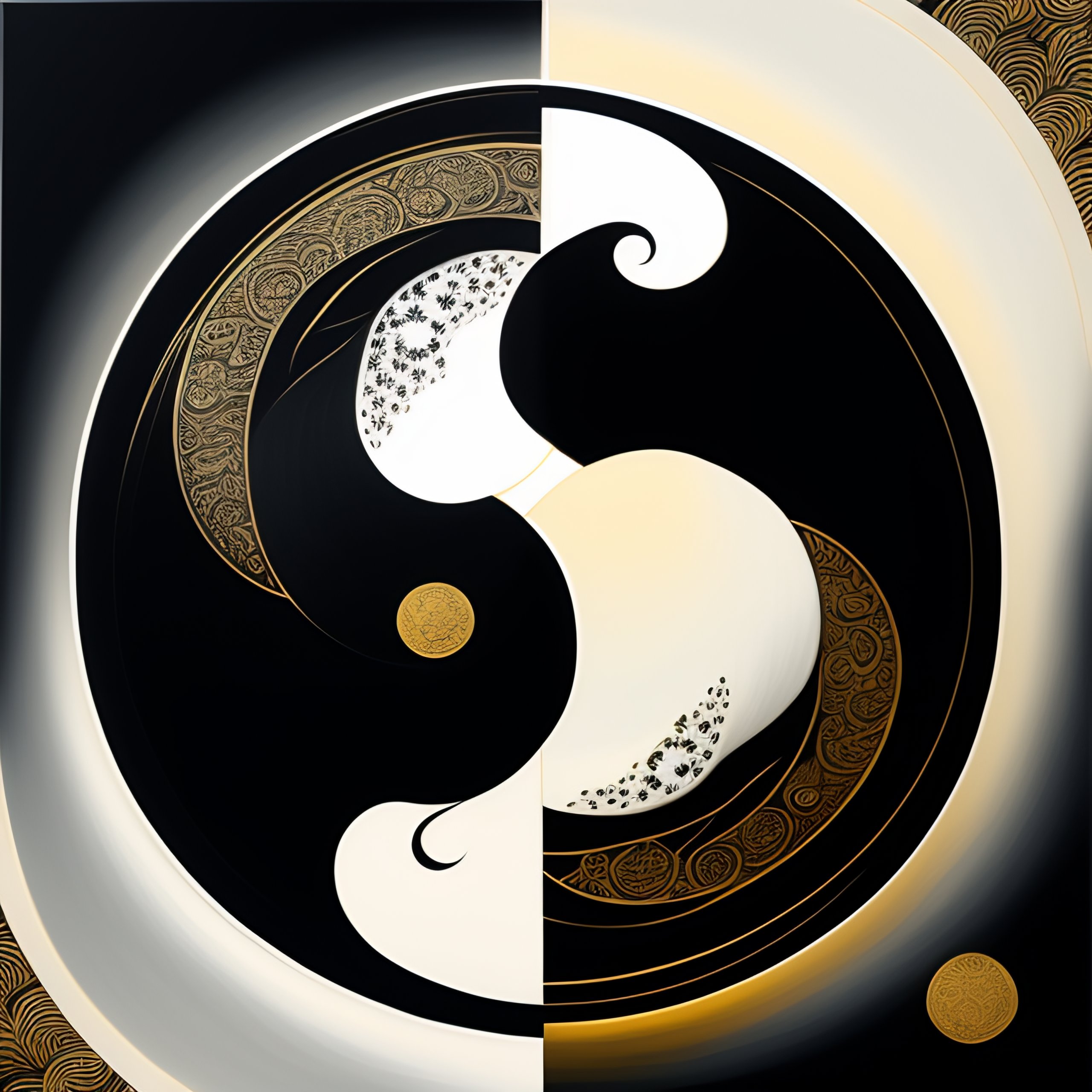 Lexica Black And White Ukiyo E Style Painting Of Yin Yang