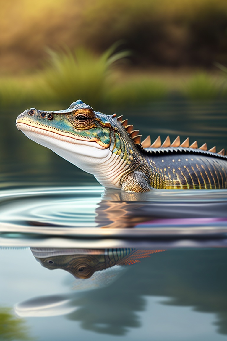 Lexica An Alligator Swimming In A Bowl Of Water