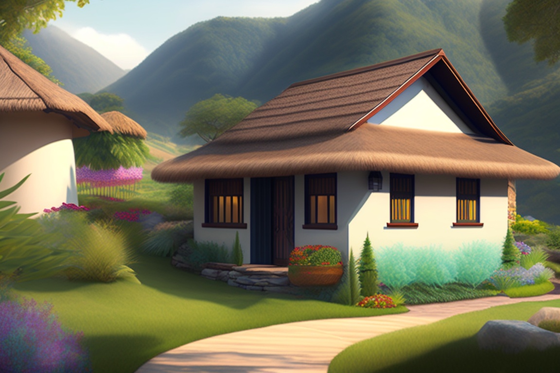 Lexica Visualize A Serene Village Nestled Between Rolling Hills With