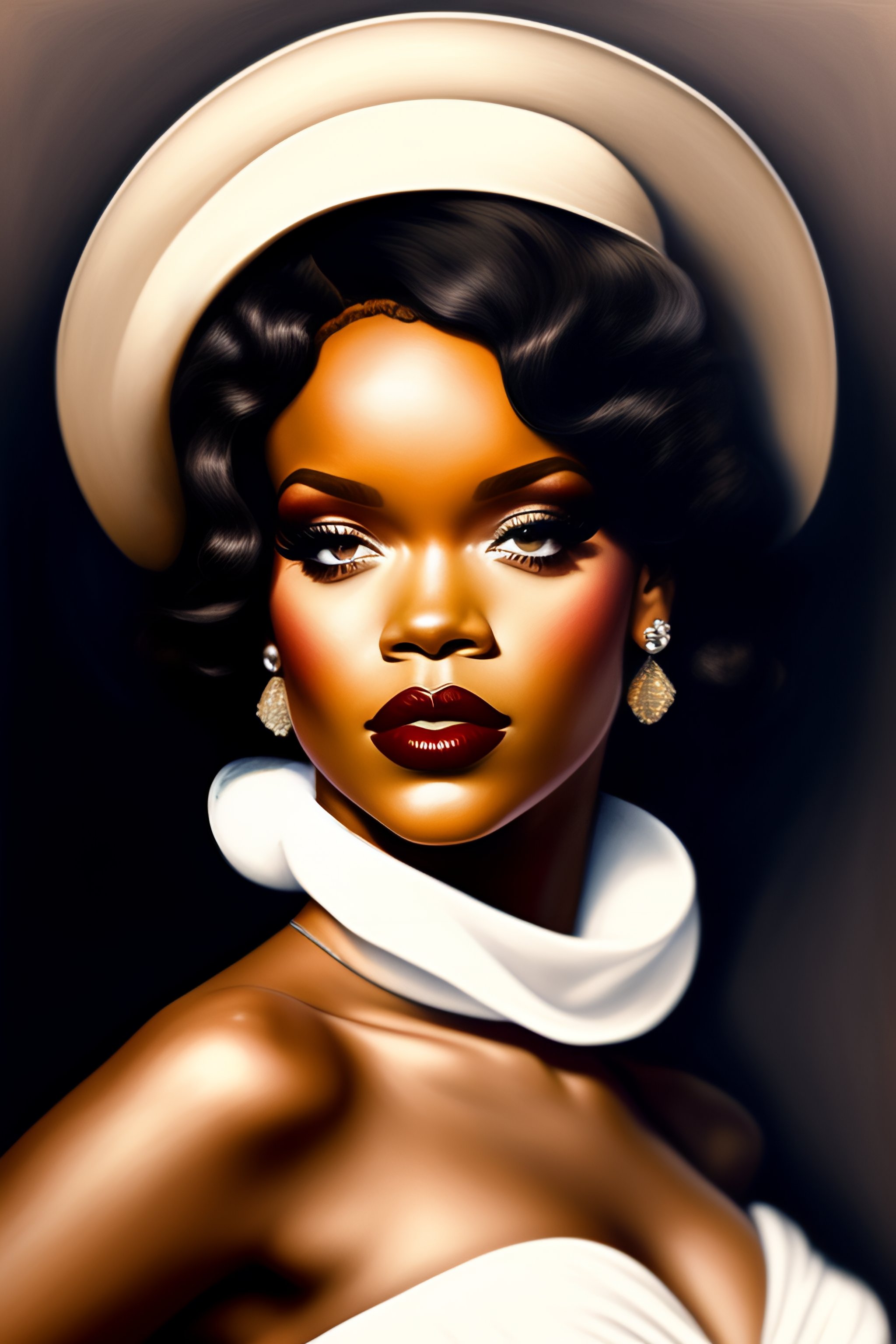 Lexica Rihanna As Marylin Monroe Portrait Mucha Realistic