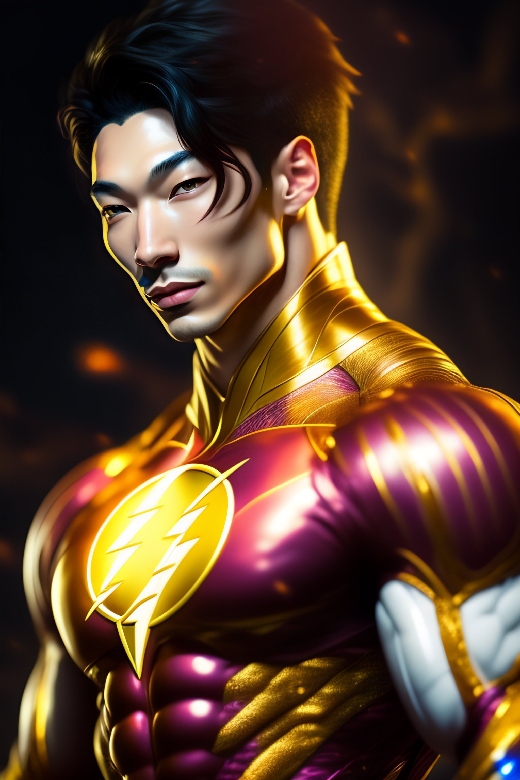 Lexica Full Body Potrait Of Ezra Miller As Super Muscular Flash Anime