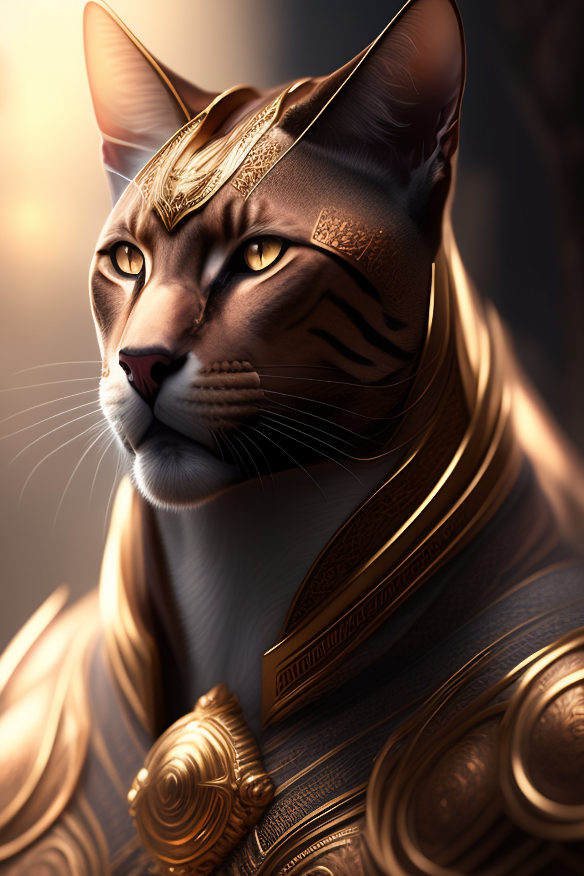 Lexica Full Body Portrait Of Thin Muscular Cat Face Human King On