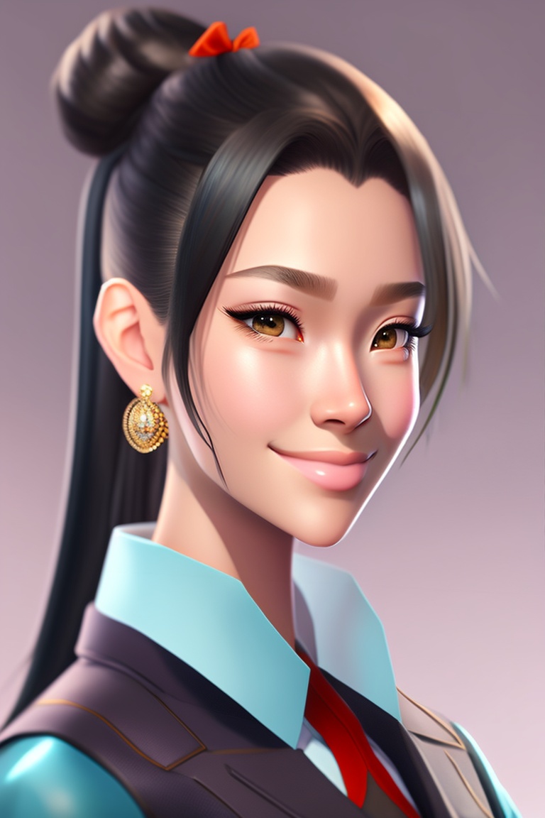 Lexica Portrait Of An Anime Character Hyper Realistic Black Ponytail