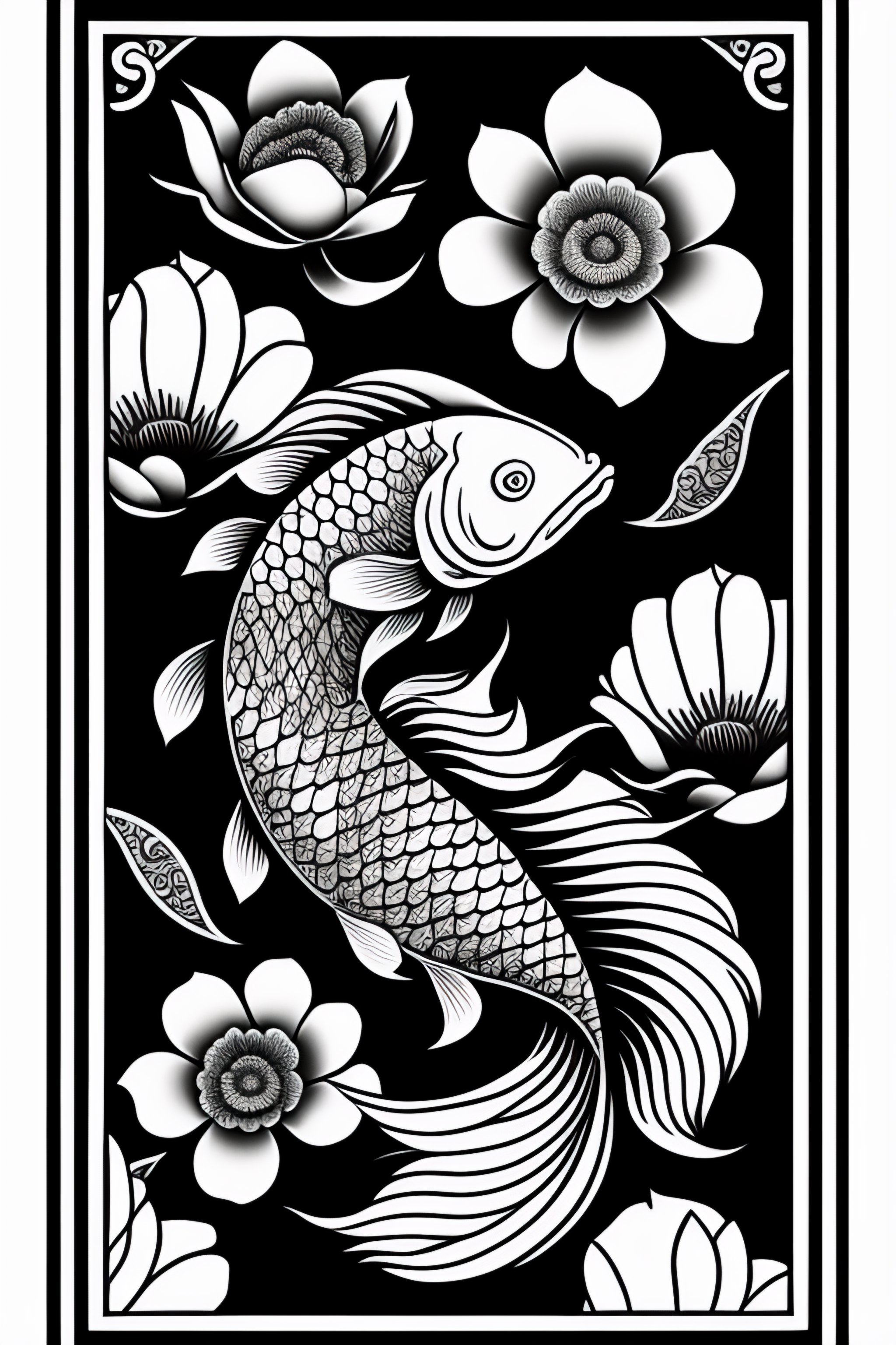 Lexica A Koi Carp With Roses Tattooed In It Irezumi Japan Japanese