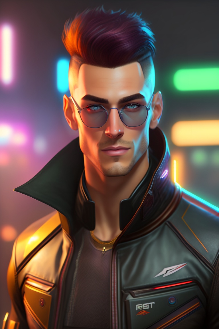 Lexica Cyberpunk Look Realistic Male