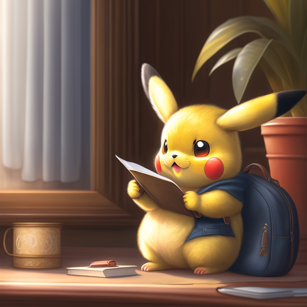 Lexica Pikachu Commiting Tax Fraud Paperwork Exhausted Cute