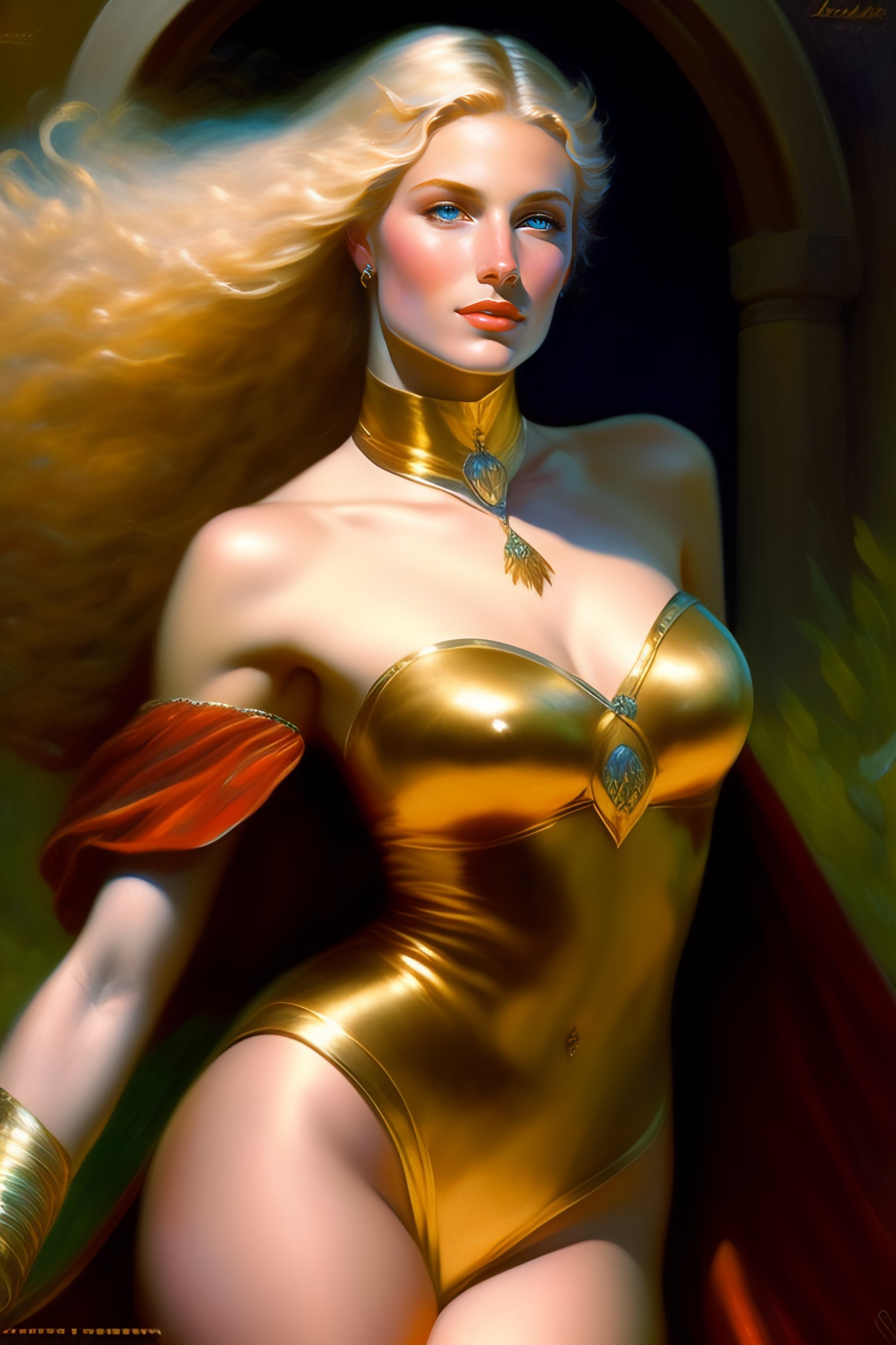 Lexica Gaston Bussiere Blonde Female Superhero