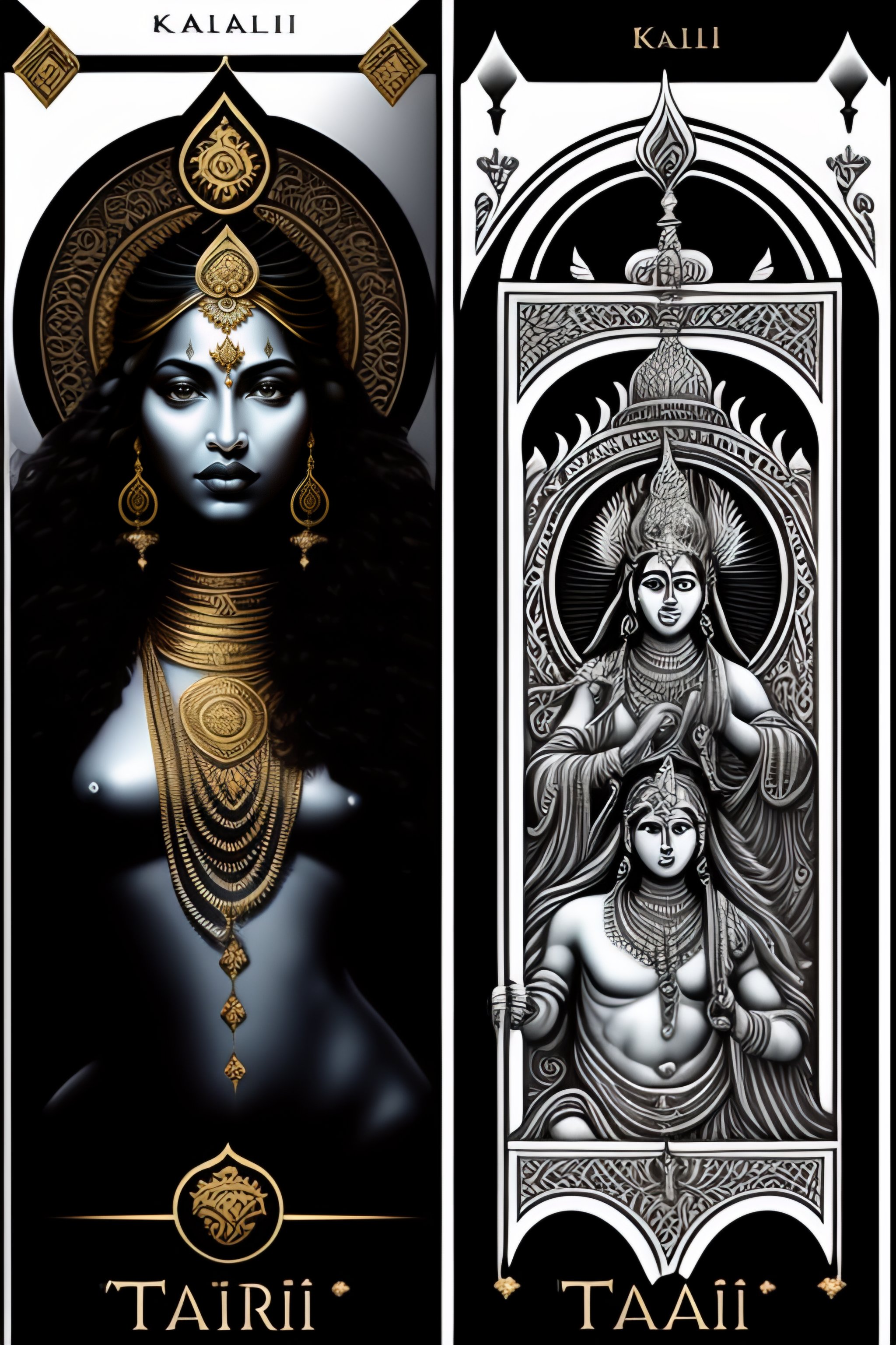 Lexica Black And White Tarot Cards Beautiful Kali And Shiva