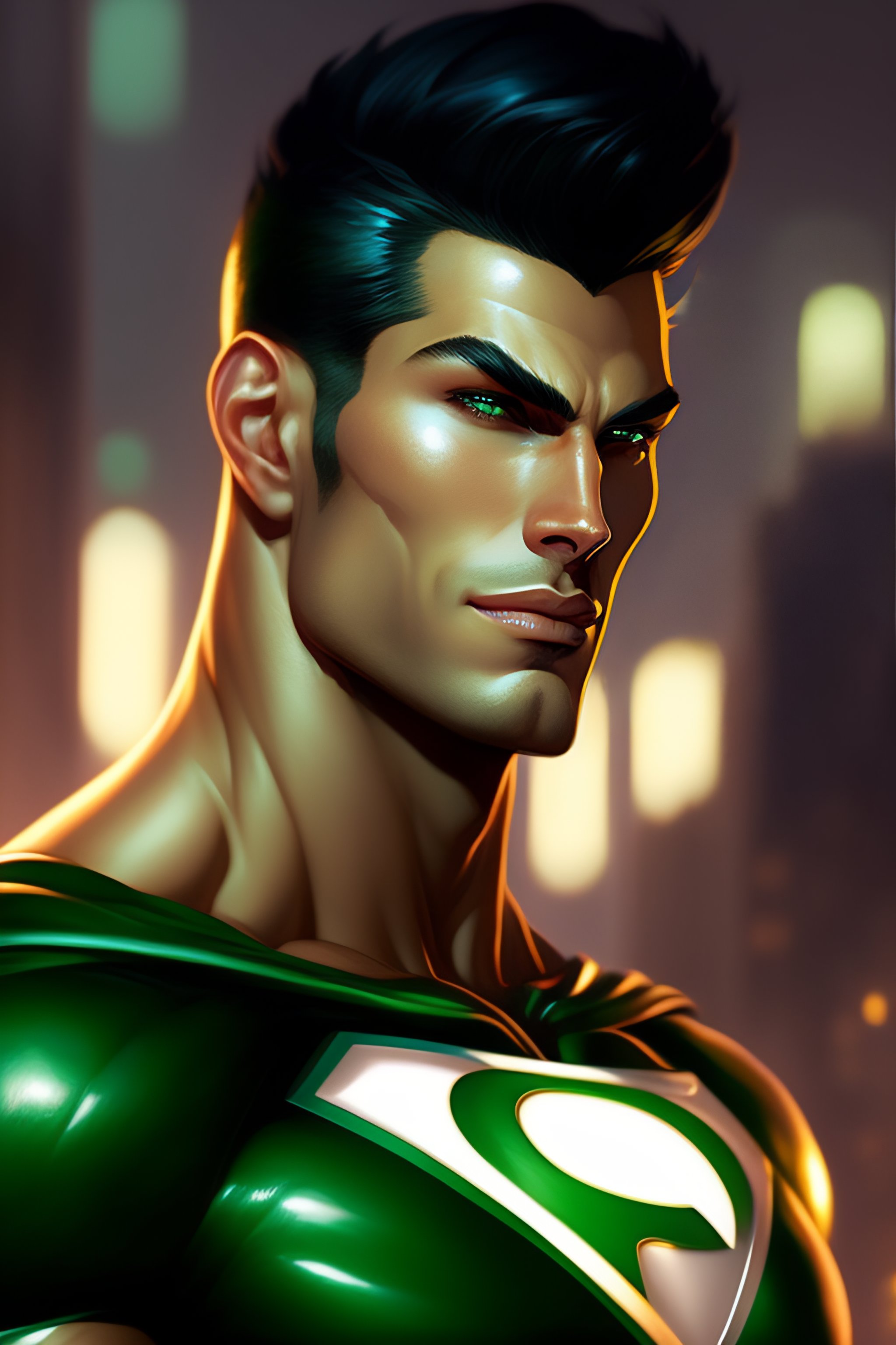 Lexica Two Thin Muscular Superheroes Green Lantern And Superman Gay