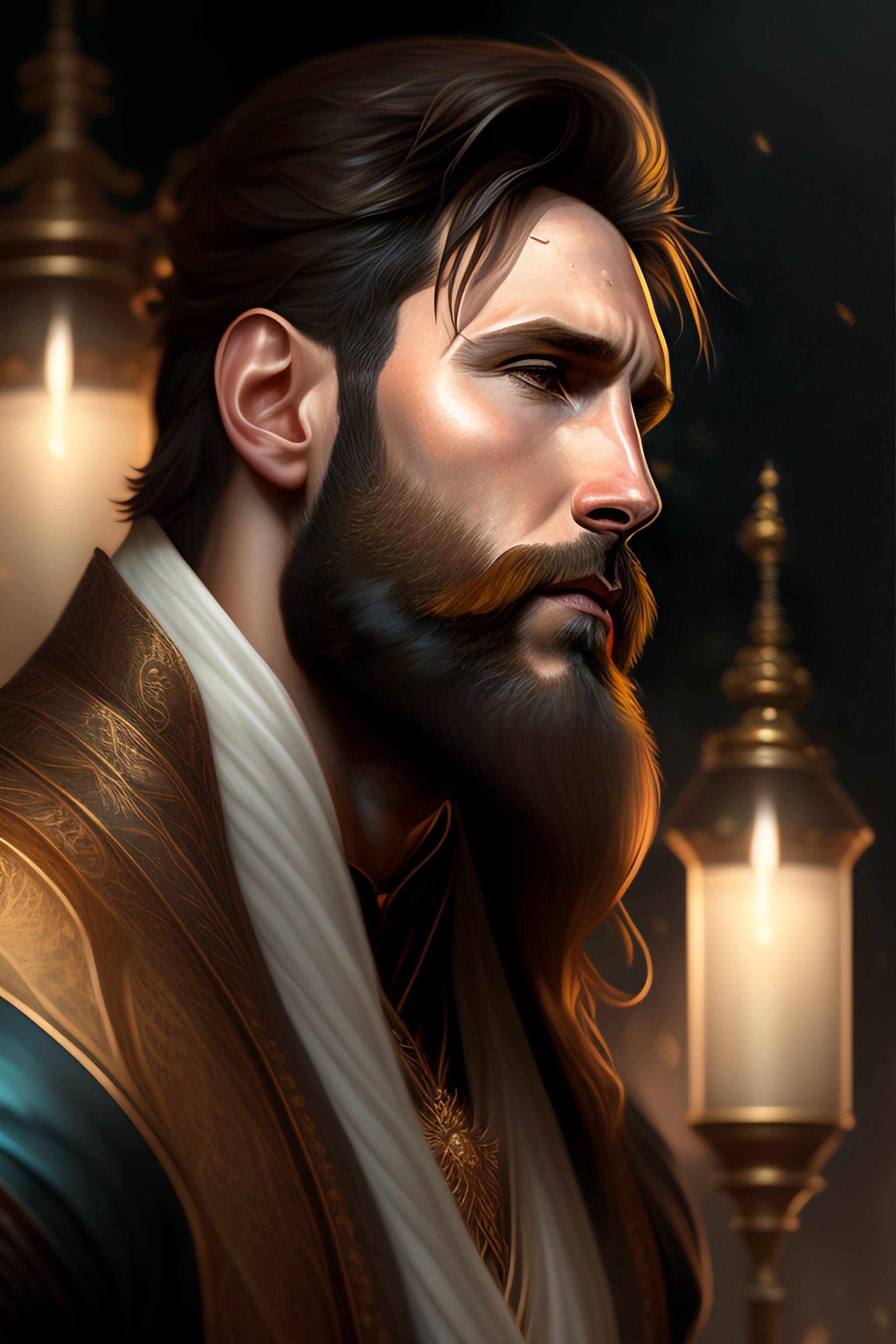 Lexica Lionel Messi With A Majestic Beard Closeup D D Fantasy