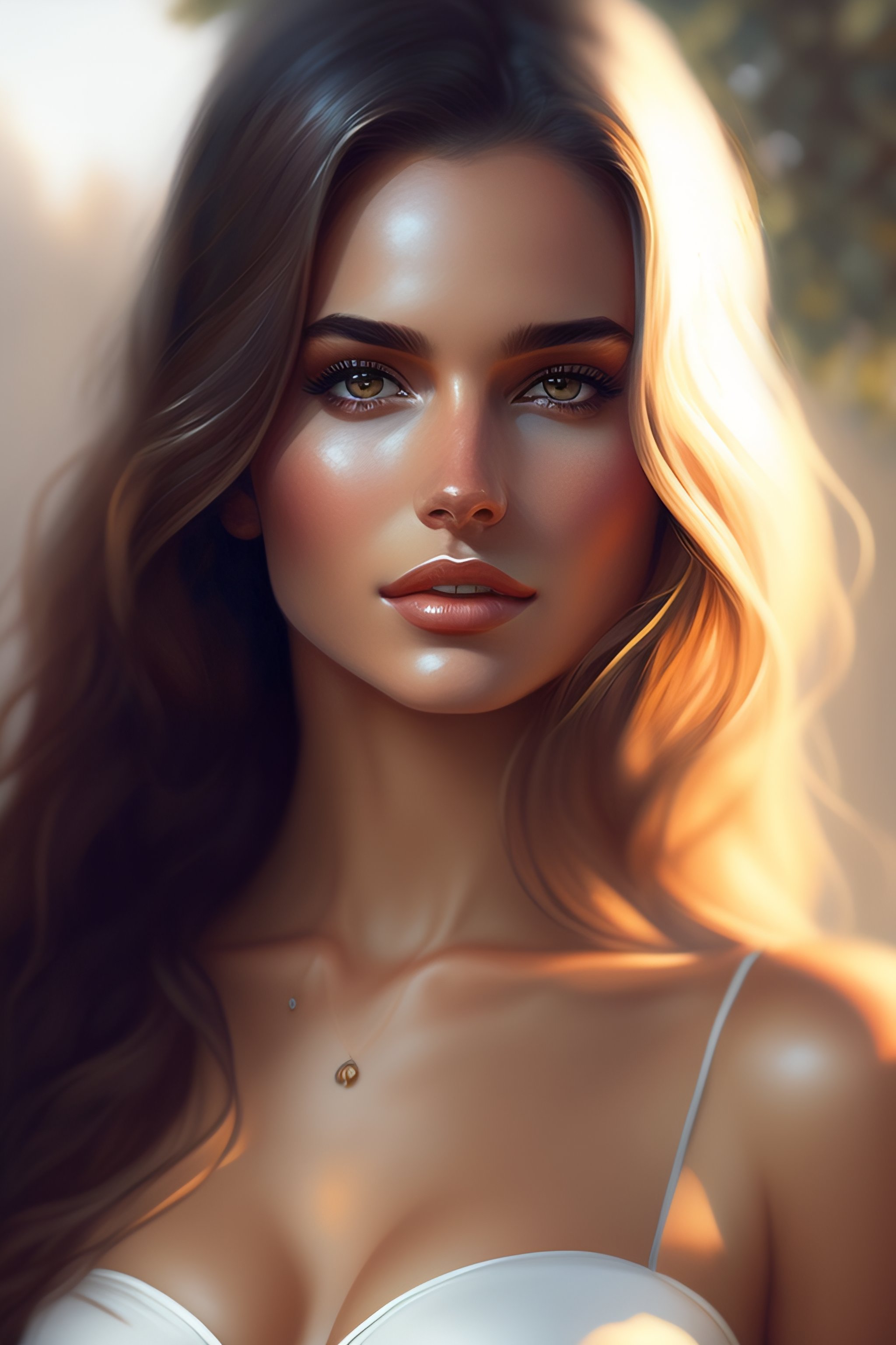 Lexica A Beautiful Girl With White Bra Portrait Realistic Shaded