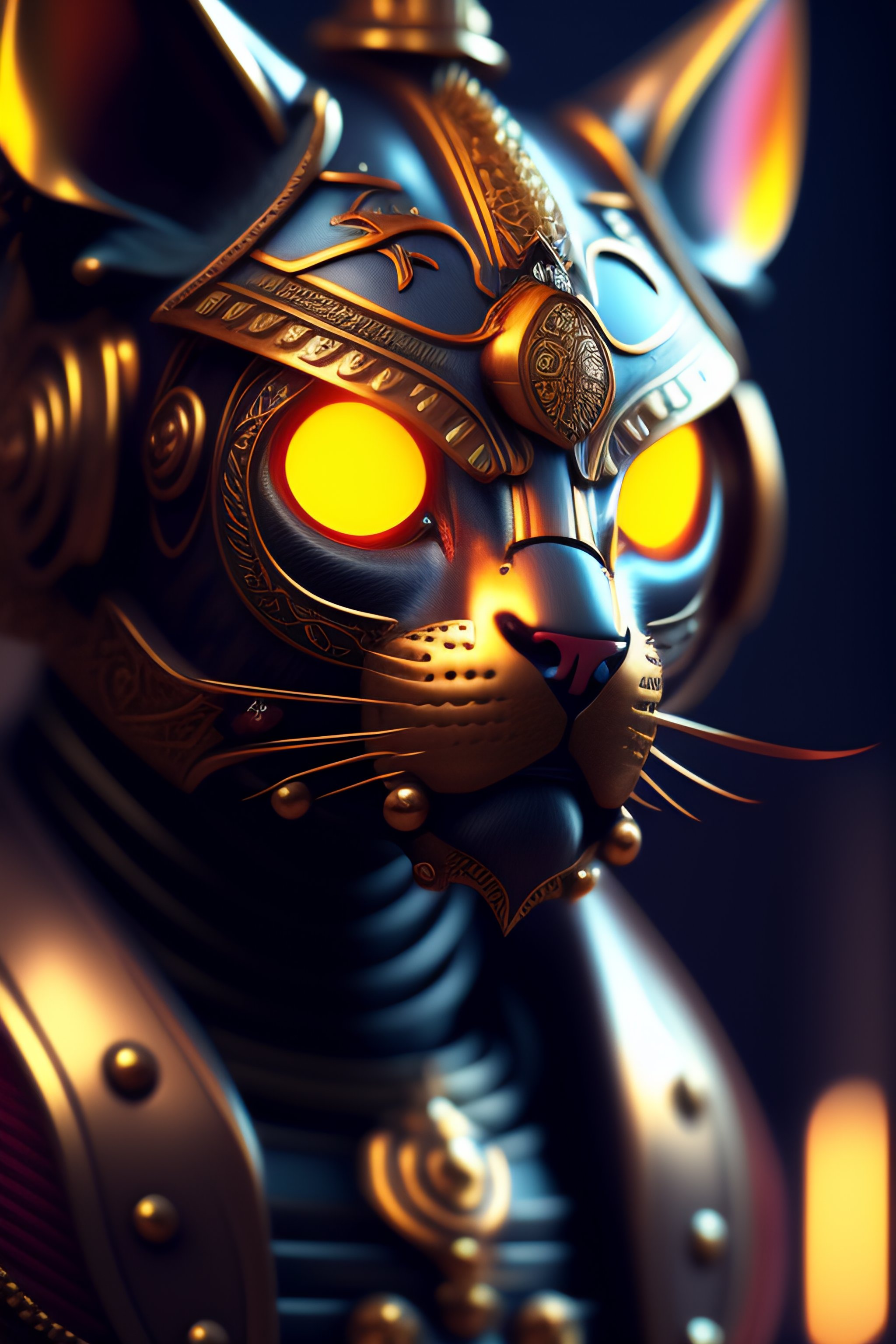 Lexica Steampunk Tribal Mask Robot Cat Oni Japanese Pottery