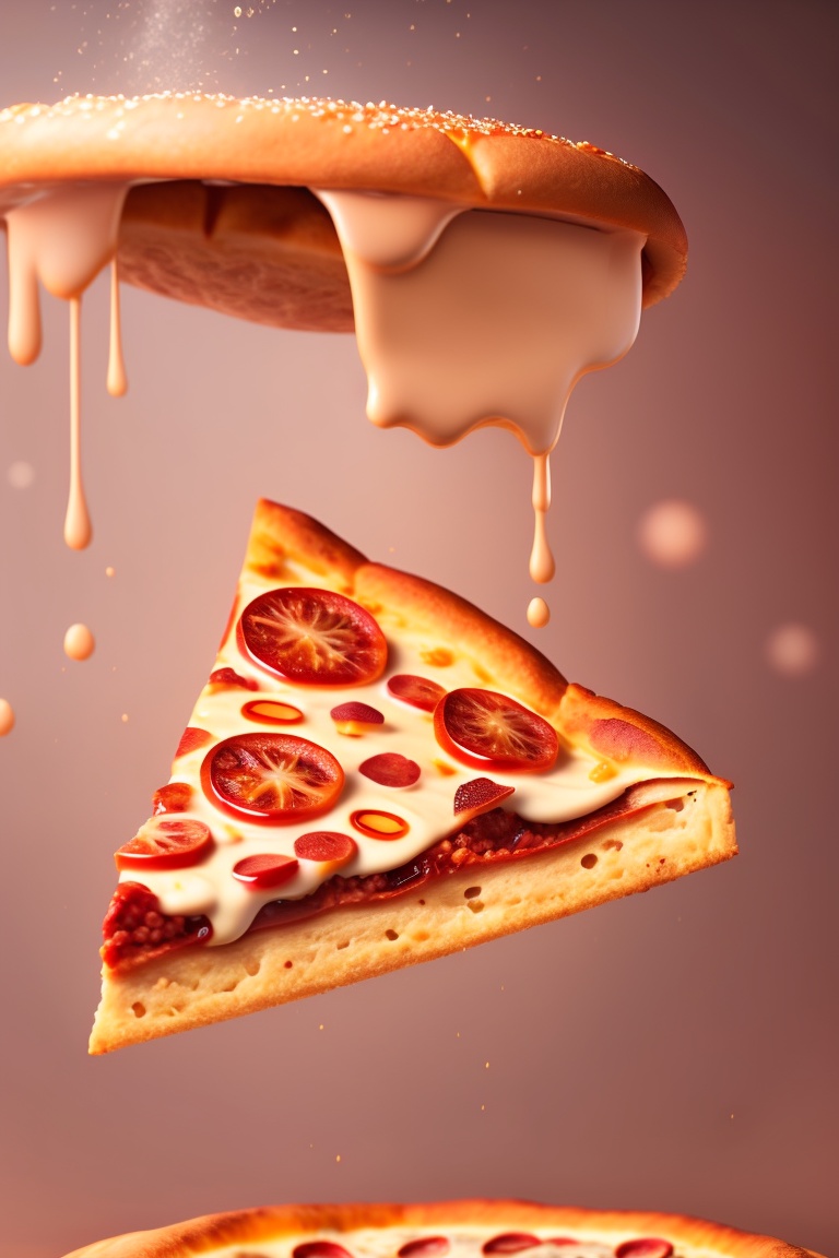 Lexica A Slice Of Pizza Falling Into The Air Super Realistic Food