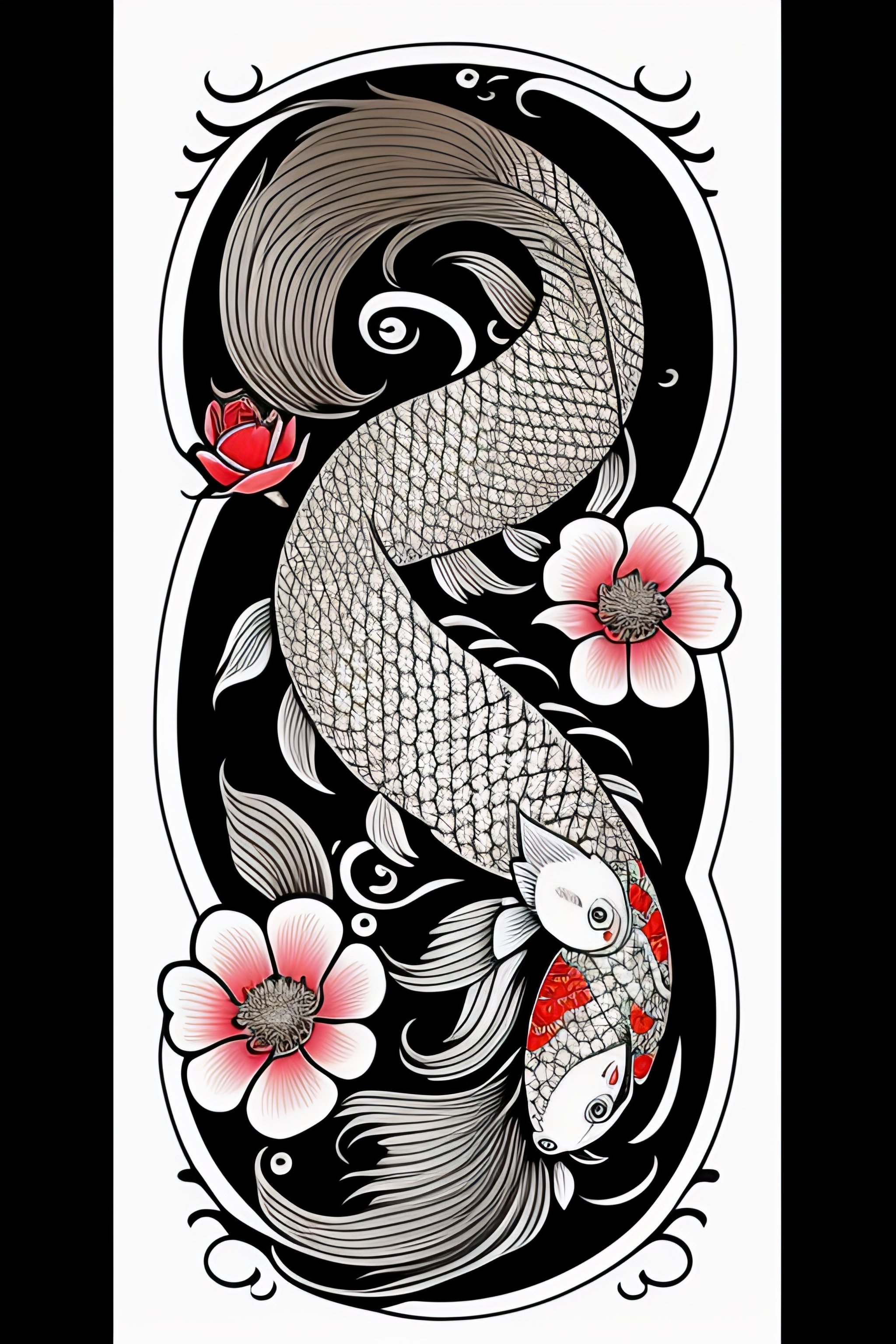 Lexica A Koi Carp With Roses Tattooed In It Irezumi Japan Japanese