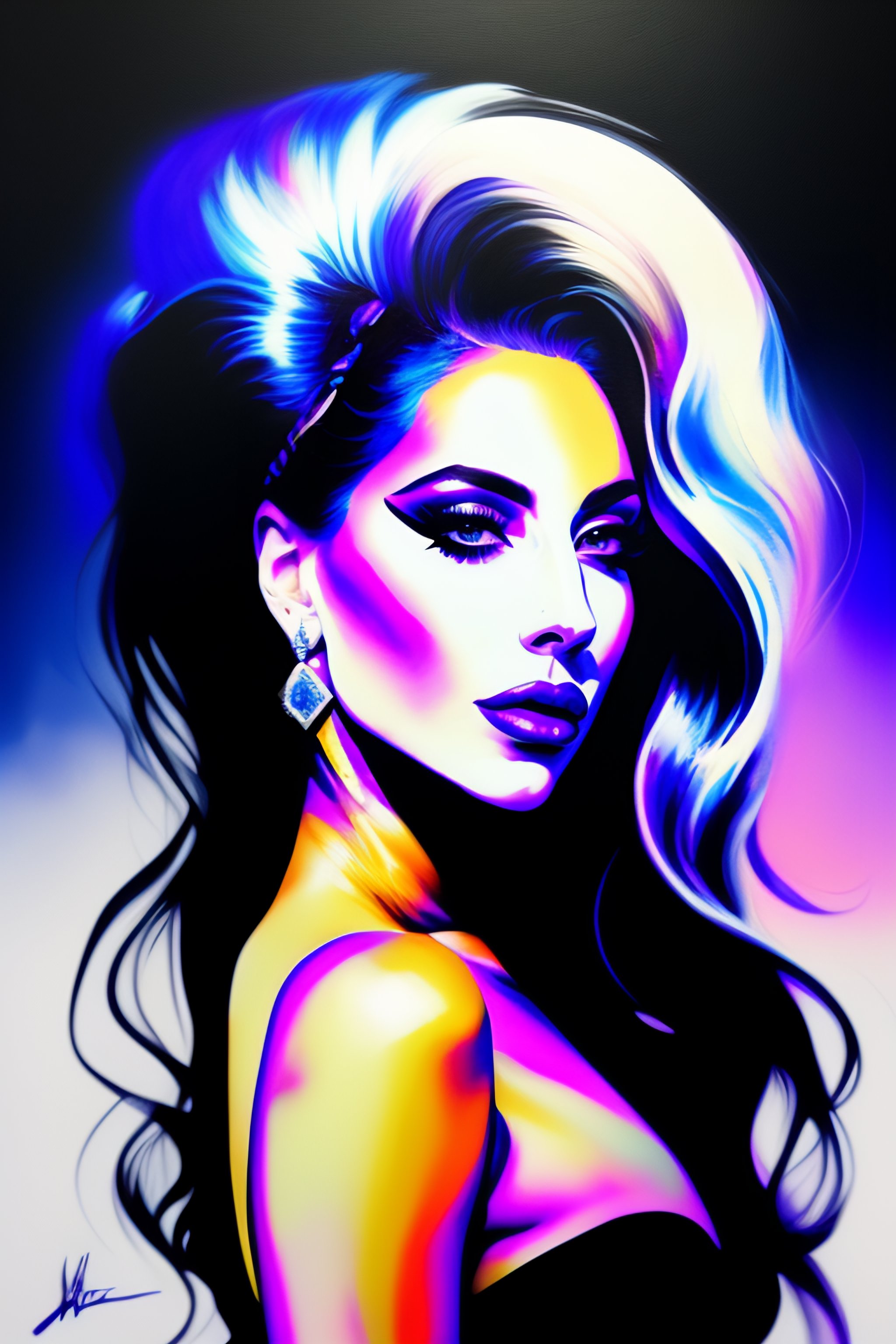 Lexica Lady Gaga Ink Painting