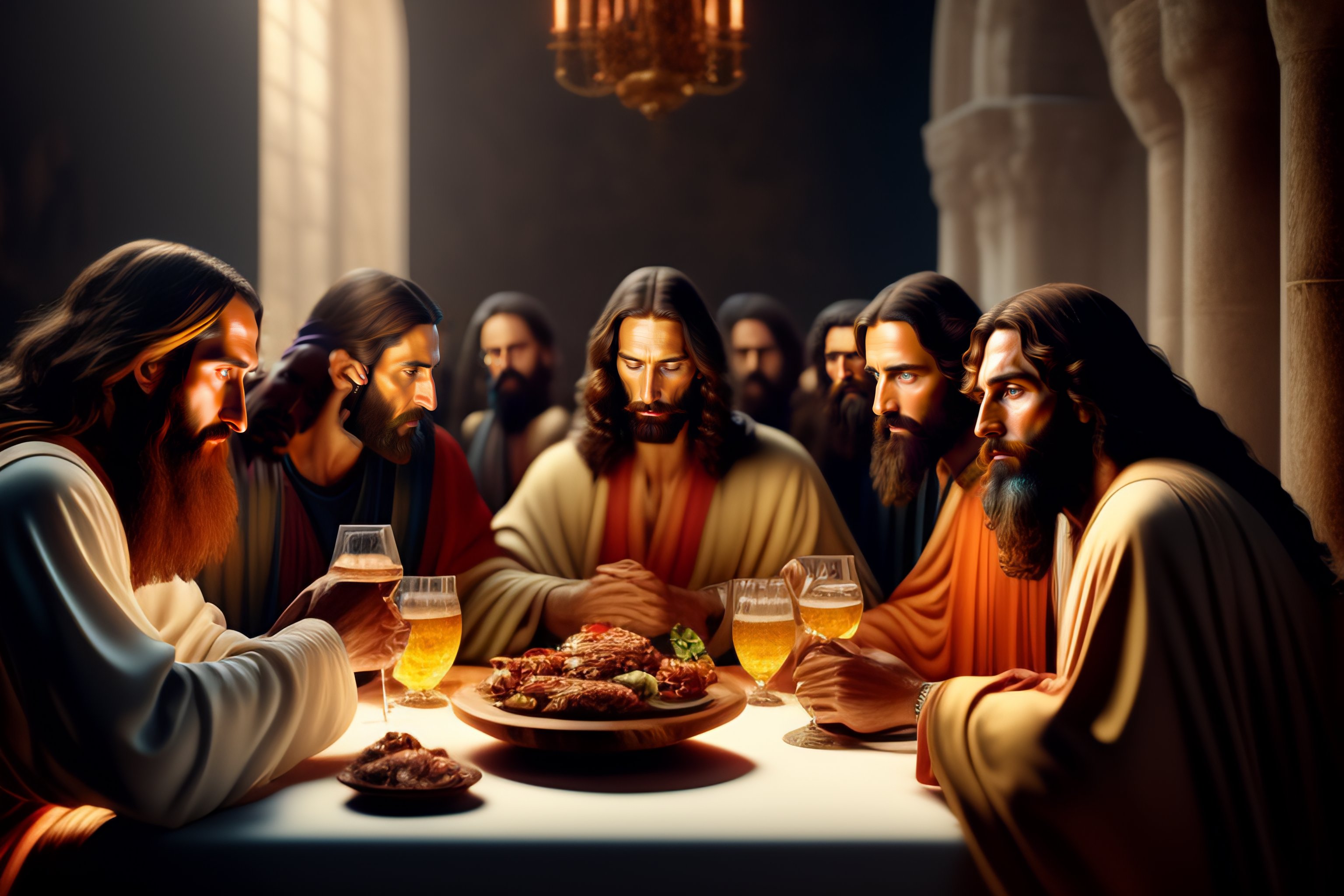 Lexica Hyper Realistic Color Photo Of The Last Supper Year 1 Jesus