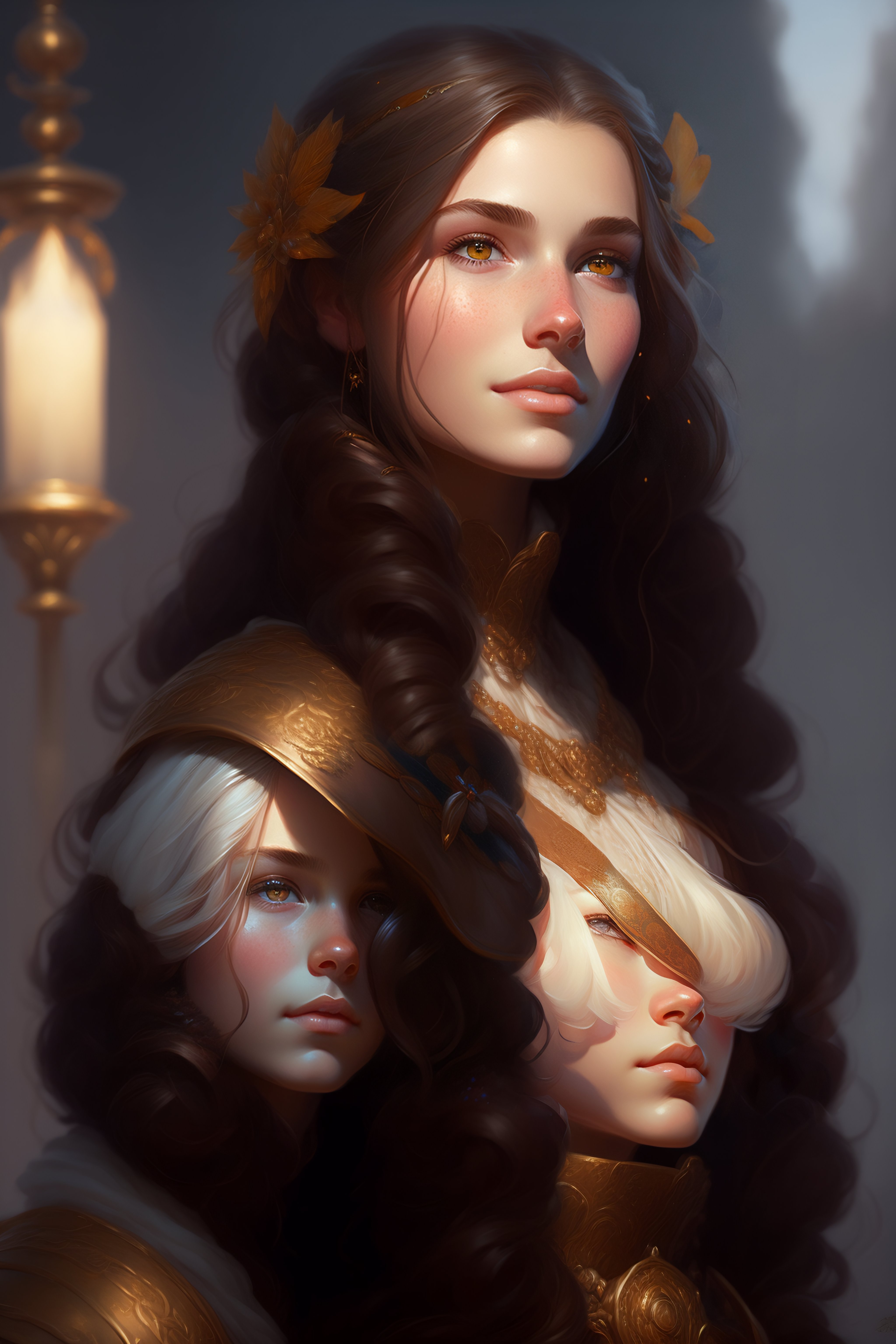 Lexica A Detailed Portrait Of A Cute Calm Brunette Girl By Justin