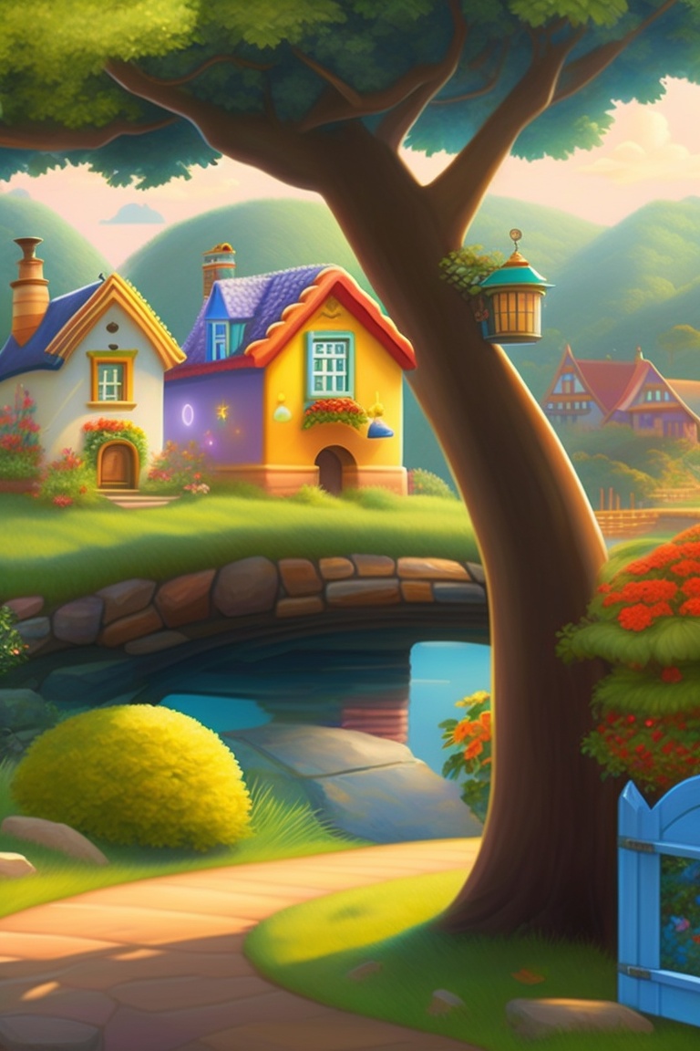 Lexica A Picturesque Village With Colorful Houses And Lush Greenery