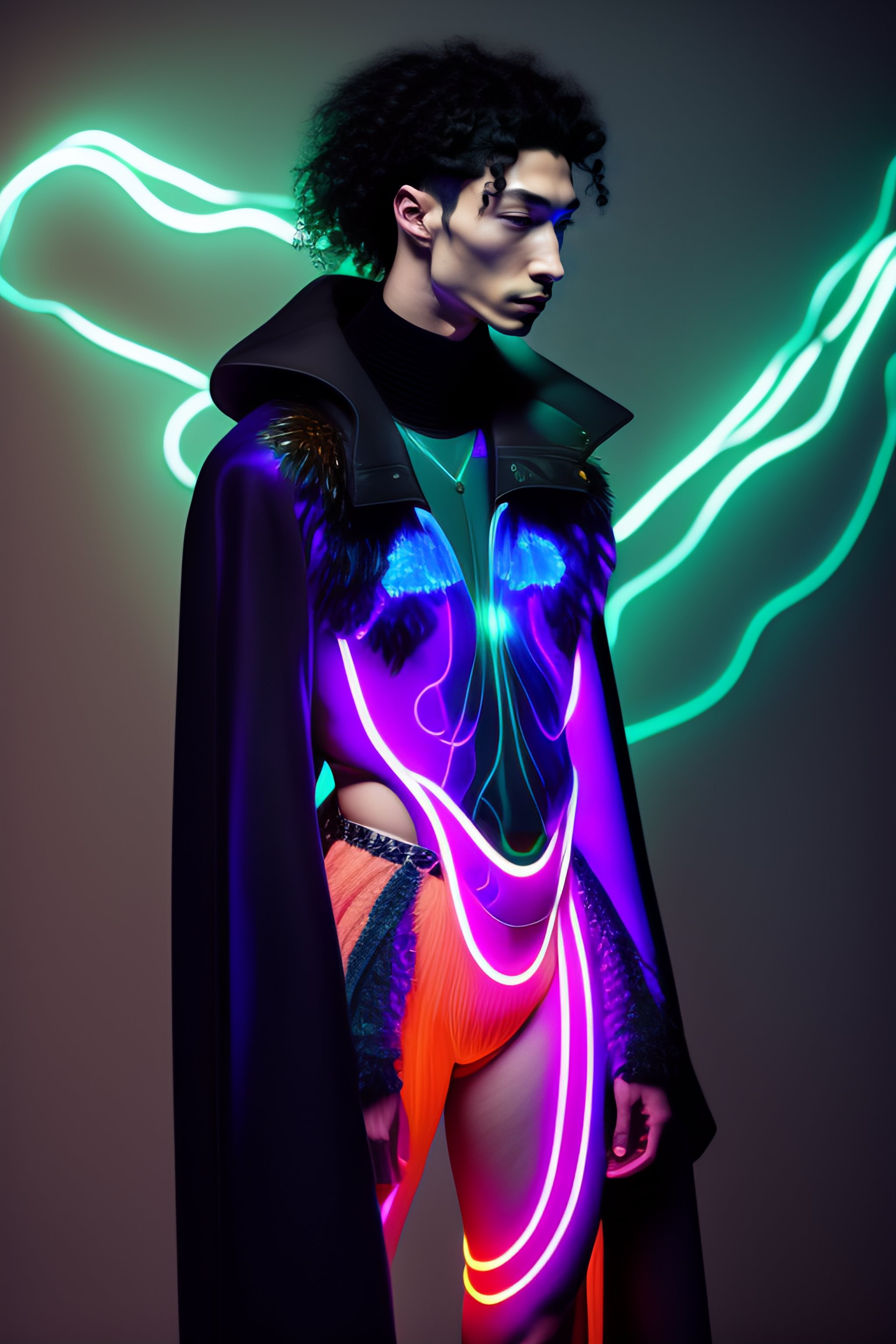 Lexica Full Body Bioluminescent Biopunk Portrait Of Ezra Miller