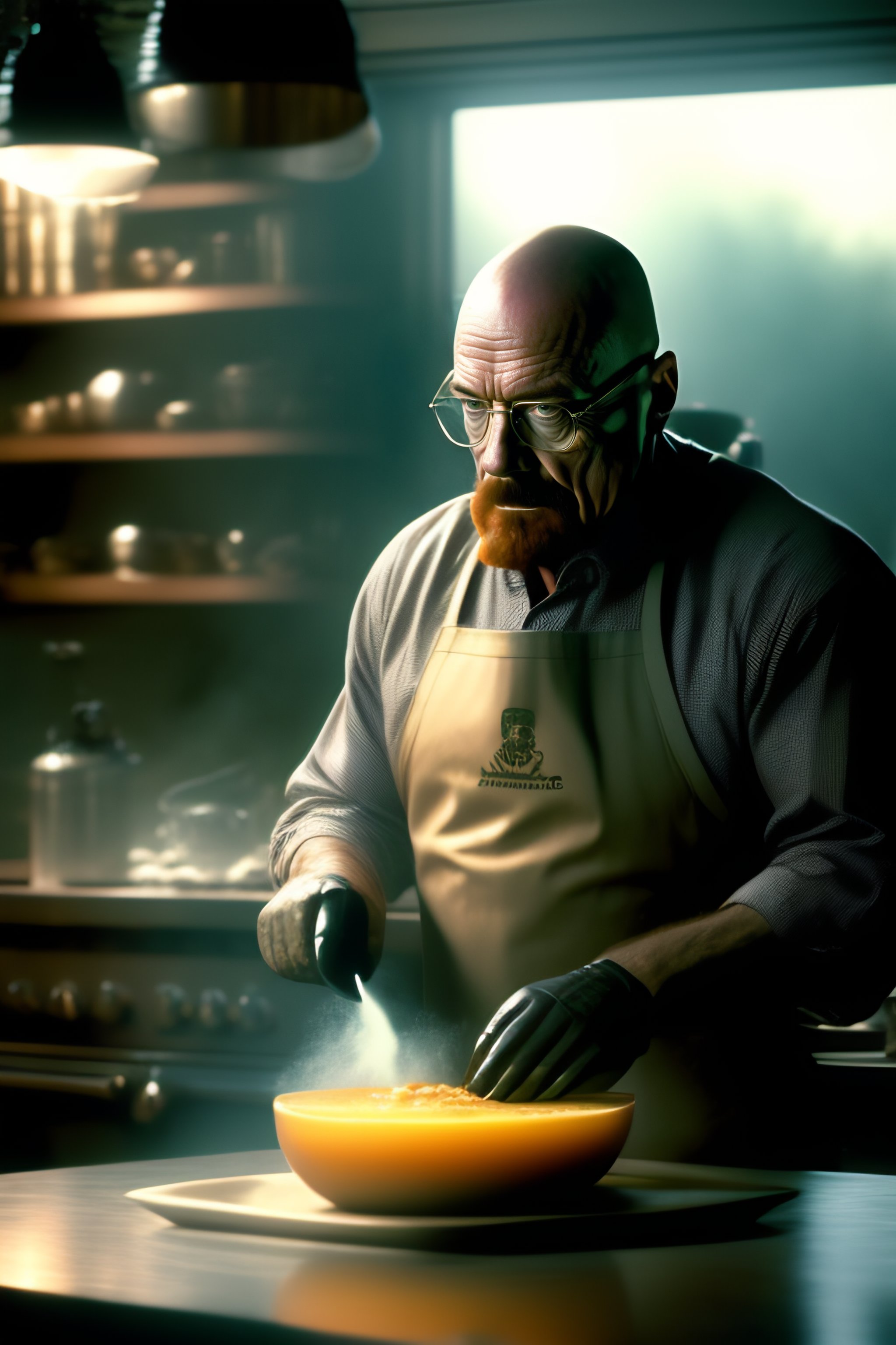 Lexica Walter White From Breaking Bad Cooking Eggs Alone By H R