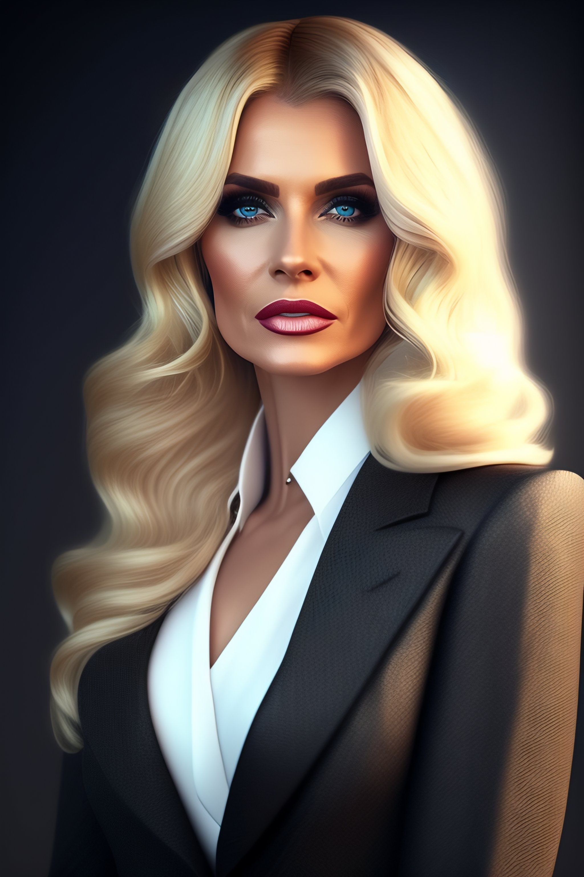 Lexica A Realistic Woman In Her S Blond Hair With Micro Bangs