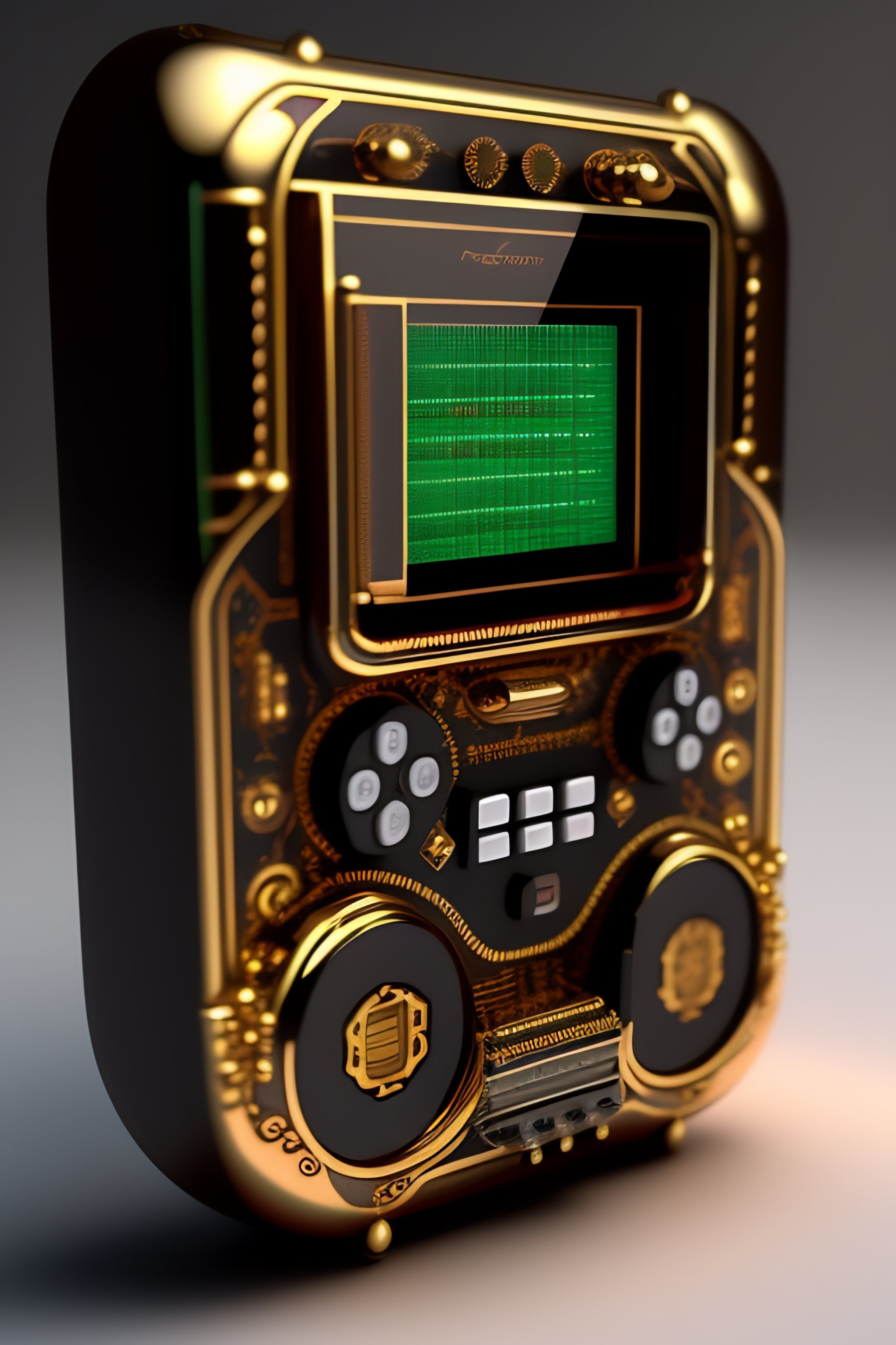 Lexica Hyperrealistic Neo Rococo Steampunk Minimal Gameboy Console