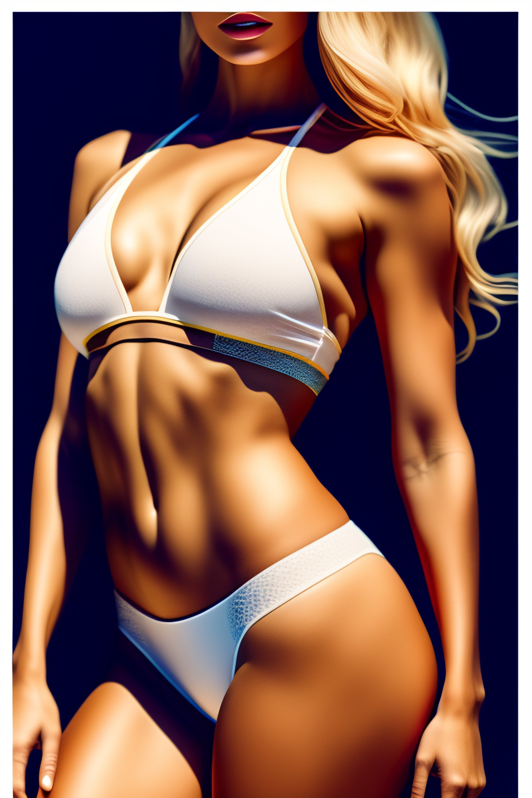 Lexica Photorealistic Picture Of A Beautiful Blonde Woman From The Waist Up Wearing Only