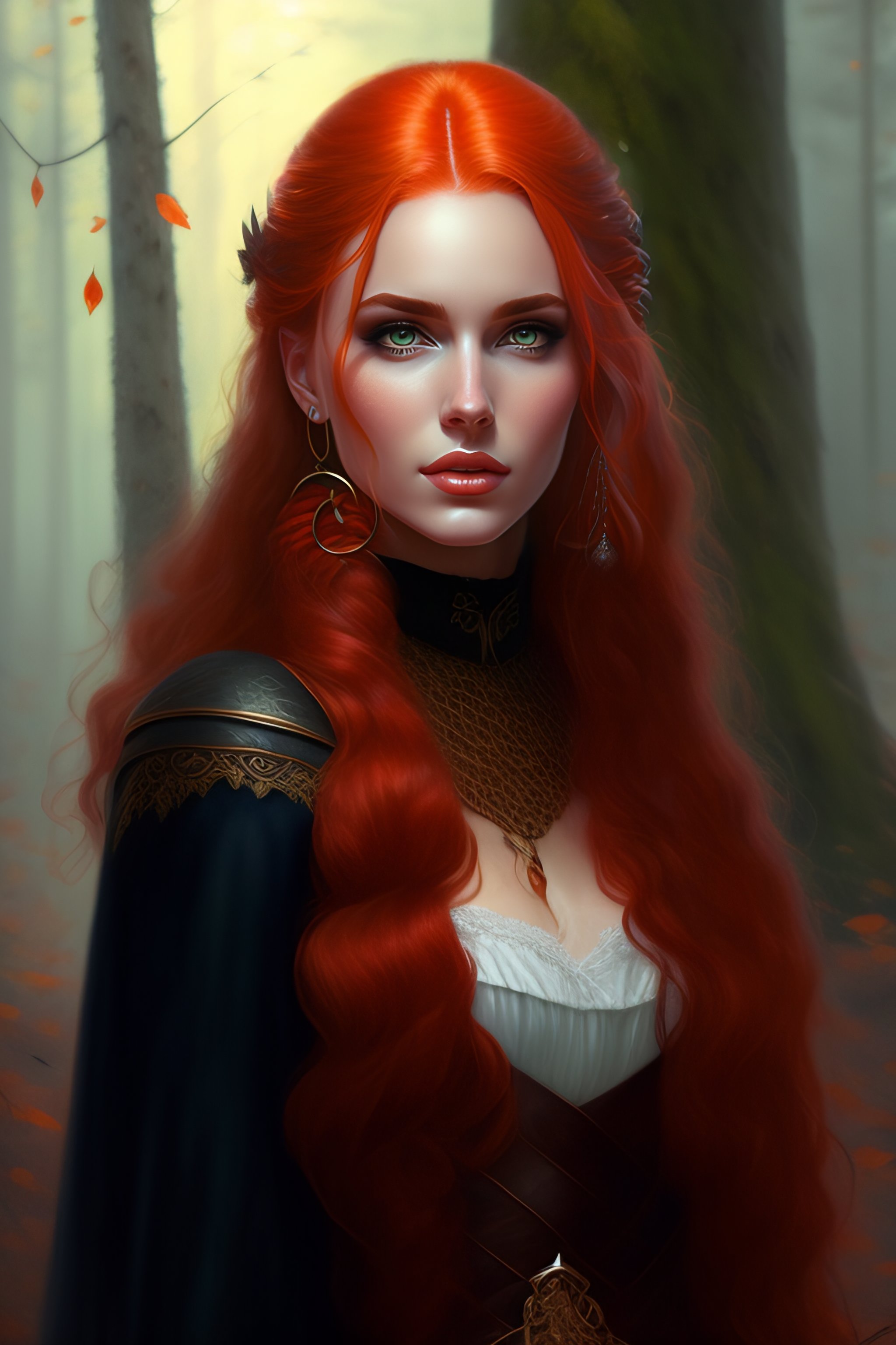 Lexica Realistic Detailed Waist Portrait Of A Beautiful Red Hair Girl