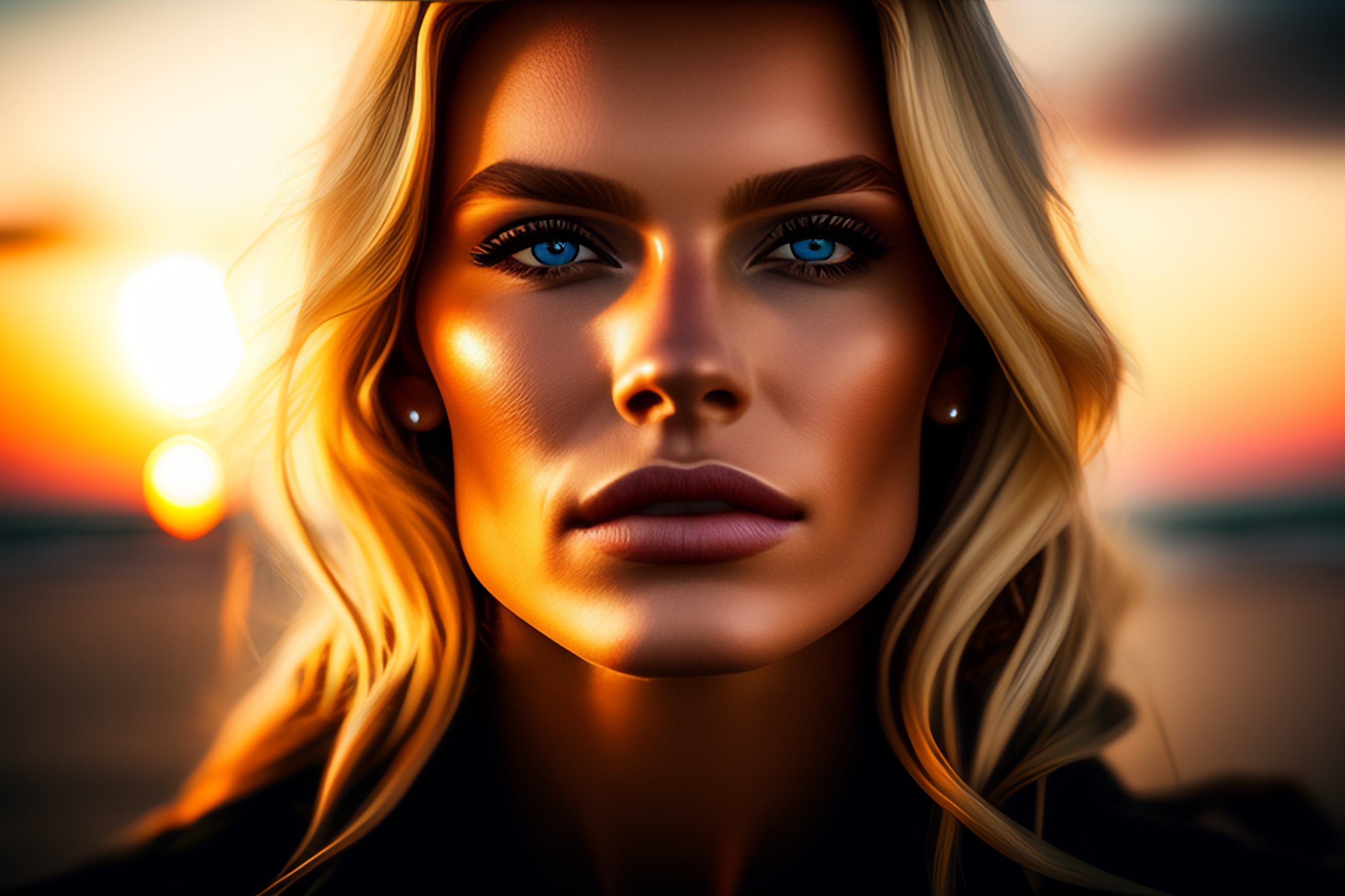 Lexica Beautiful Blonde Woman Super Model Face Symmetrical Cinematic