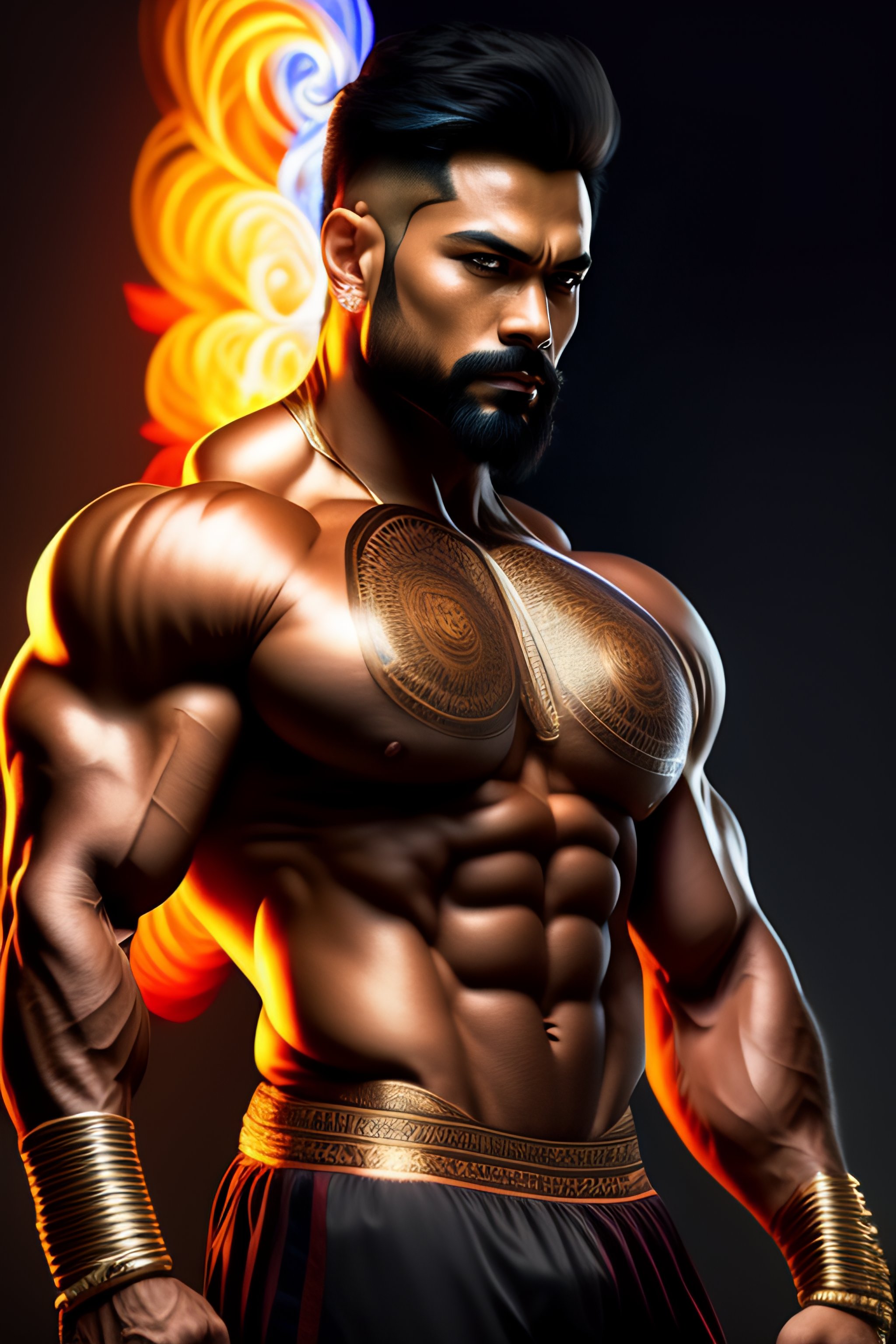 Lexica Full Body Potrait Of Super Muscular Ripped Body Narendra Modi Anime Version Highly