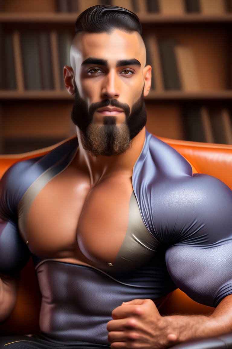 Lexica A Portrait Of A Handsome Year Old Emirati Bodybuilder Bald