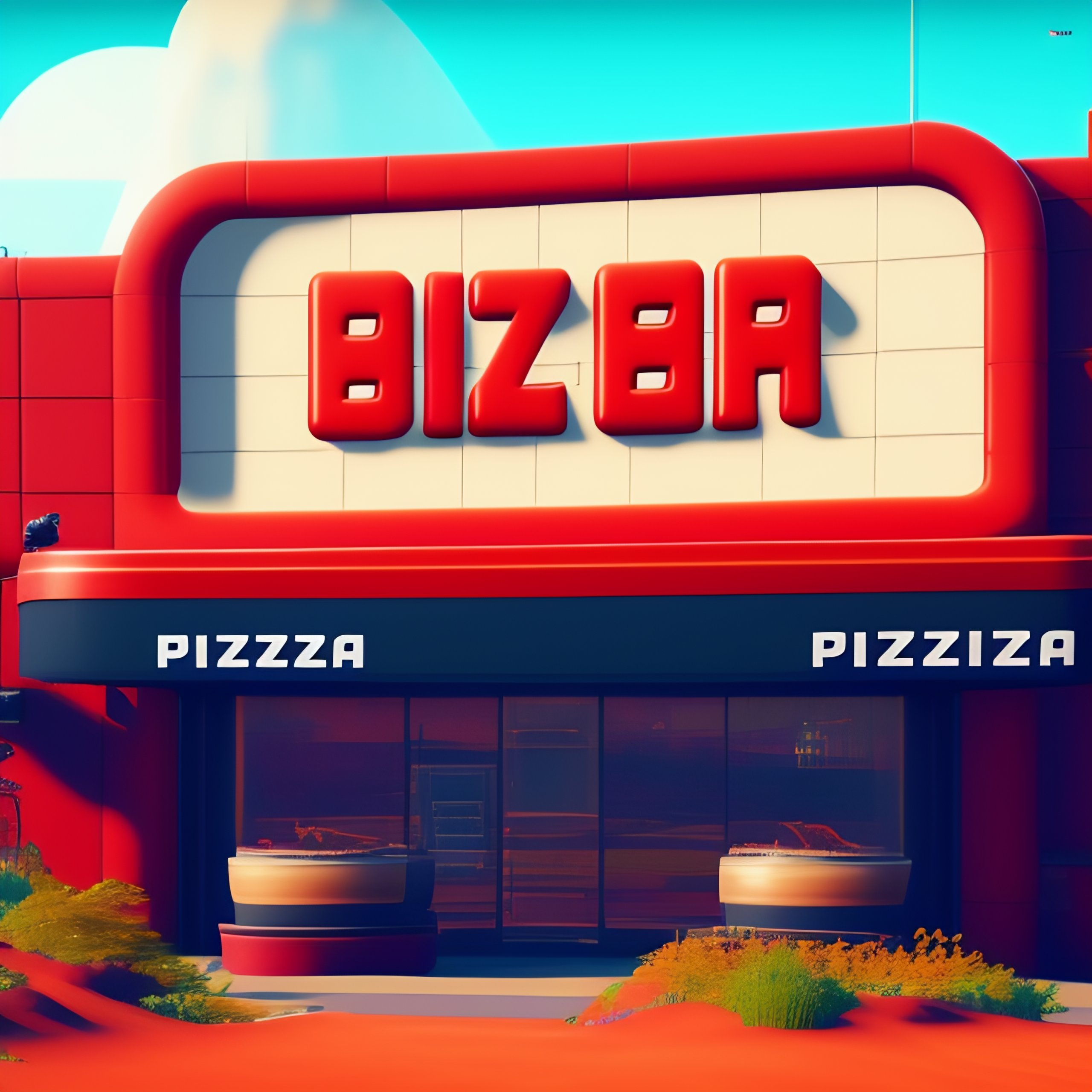 Lexica Pizza Hut Building In No Mans Sky Landscape Pizza Sign