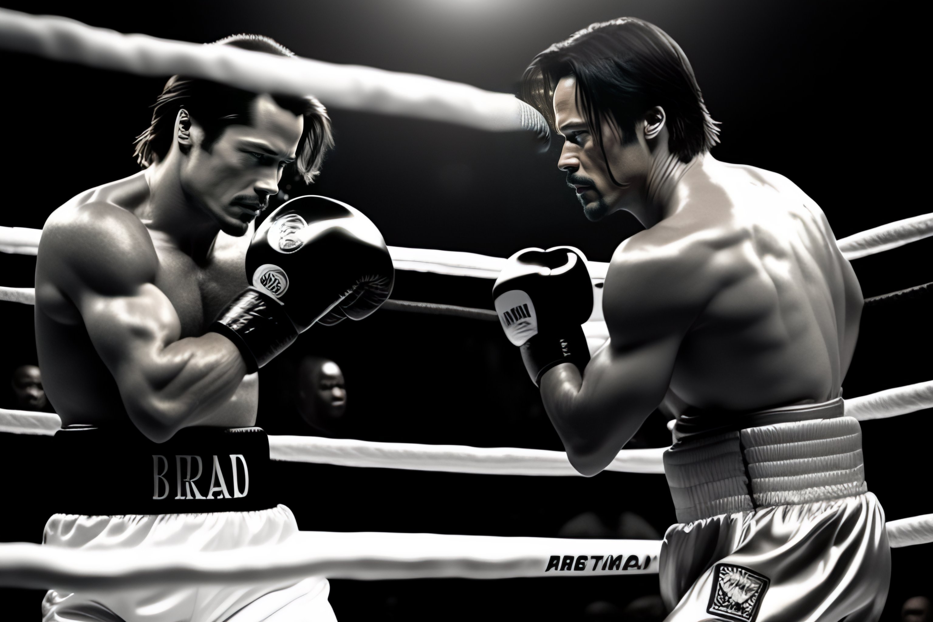 Lexica Keanu Reeves And Brad Pitt In A Boxing Fight Film Photogragh Cinematic