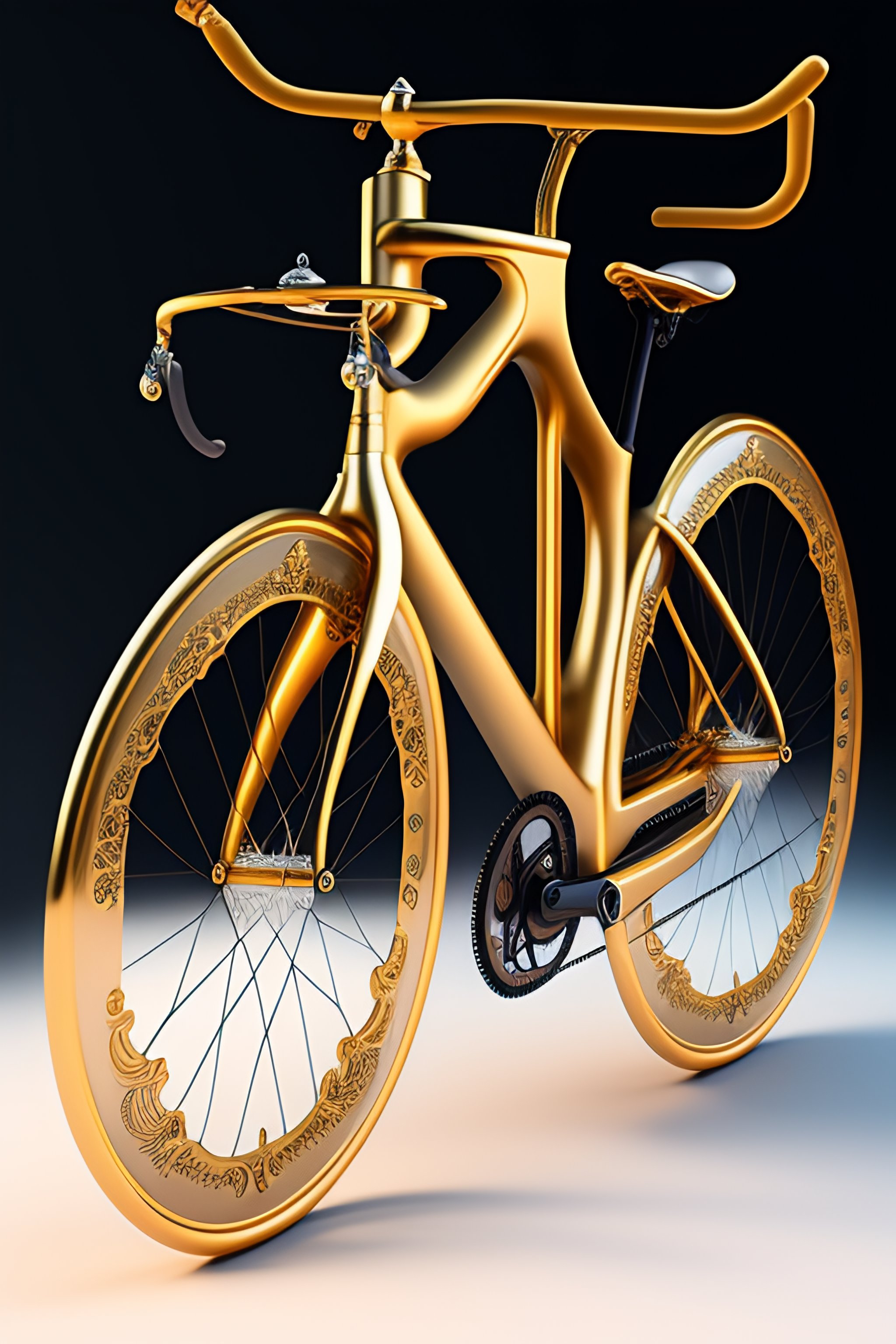 Lexica Hyperrealistic Neo Rococo Steampunk Minimal Road Bike