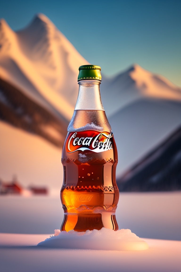 Lexica A Coca Cola Bottle On A Frosty Background With Snow And Ice