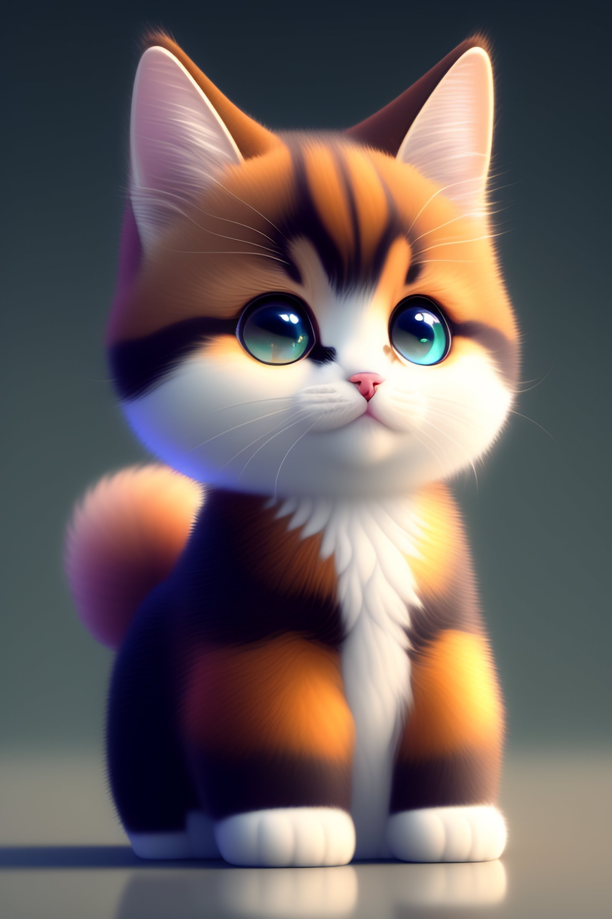 Lexica Cute And Adorable Cartoon Fluffy Baby Cat Fantasy Dreamlike