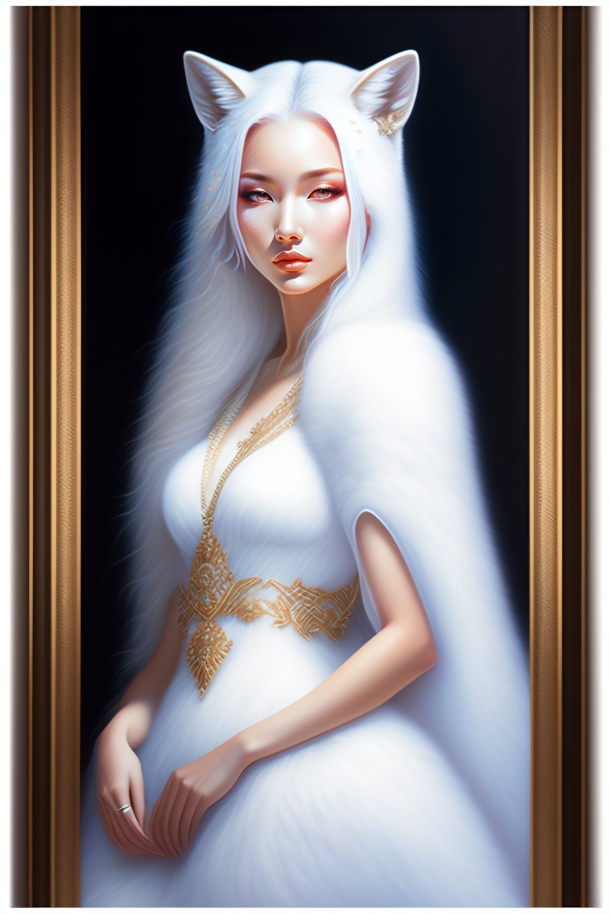 Lexica Full Length Oil Painting Of Gorgeous Woman As A Translucent