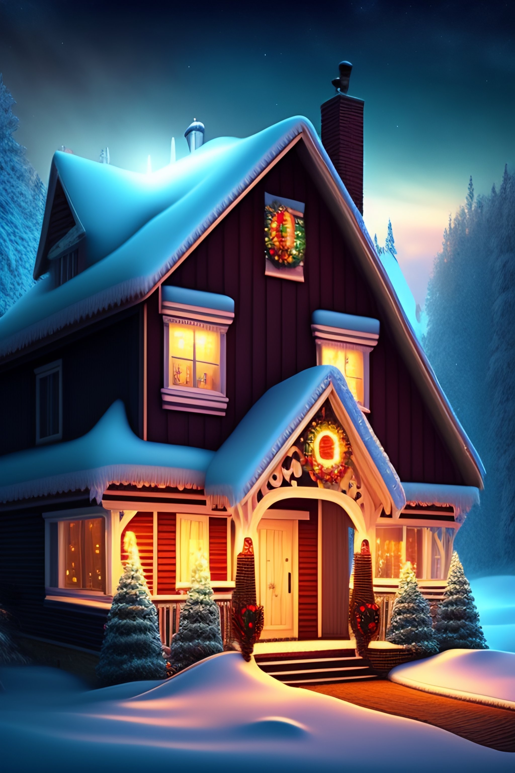 Lexica City With Cristmas View Christmas Concept House Cristmas