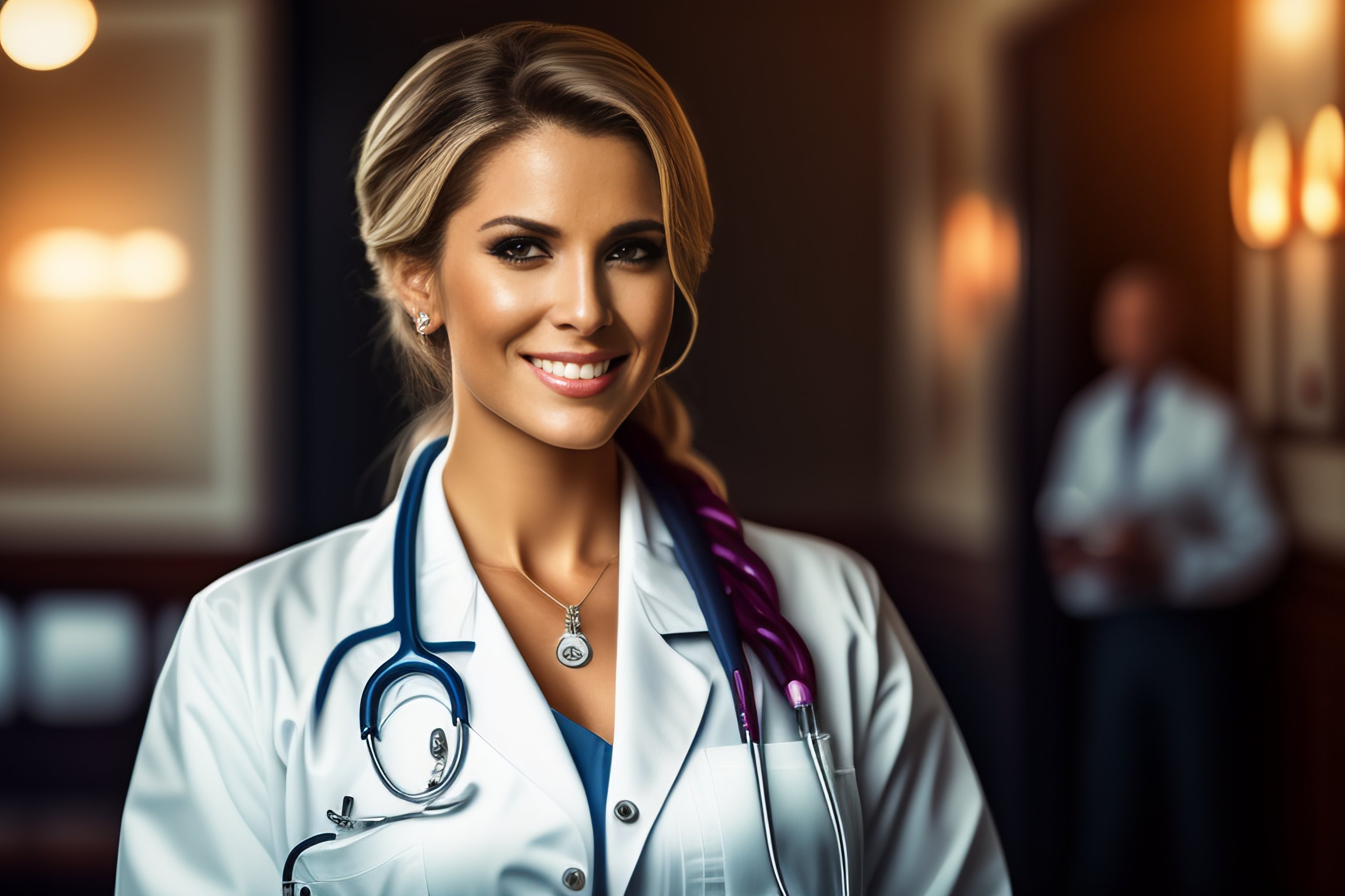 Lexica Beautiful Nurse Holding A Stethoscope