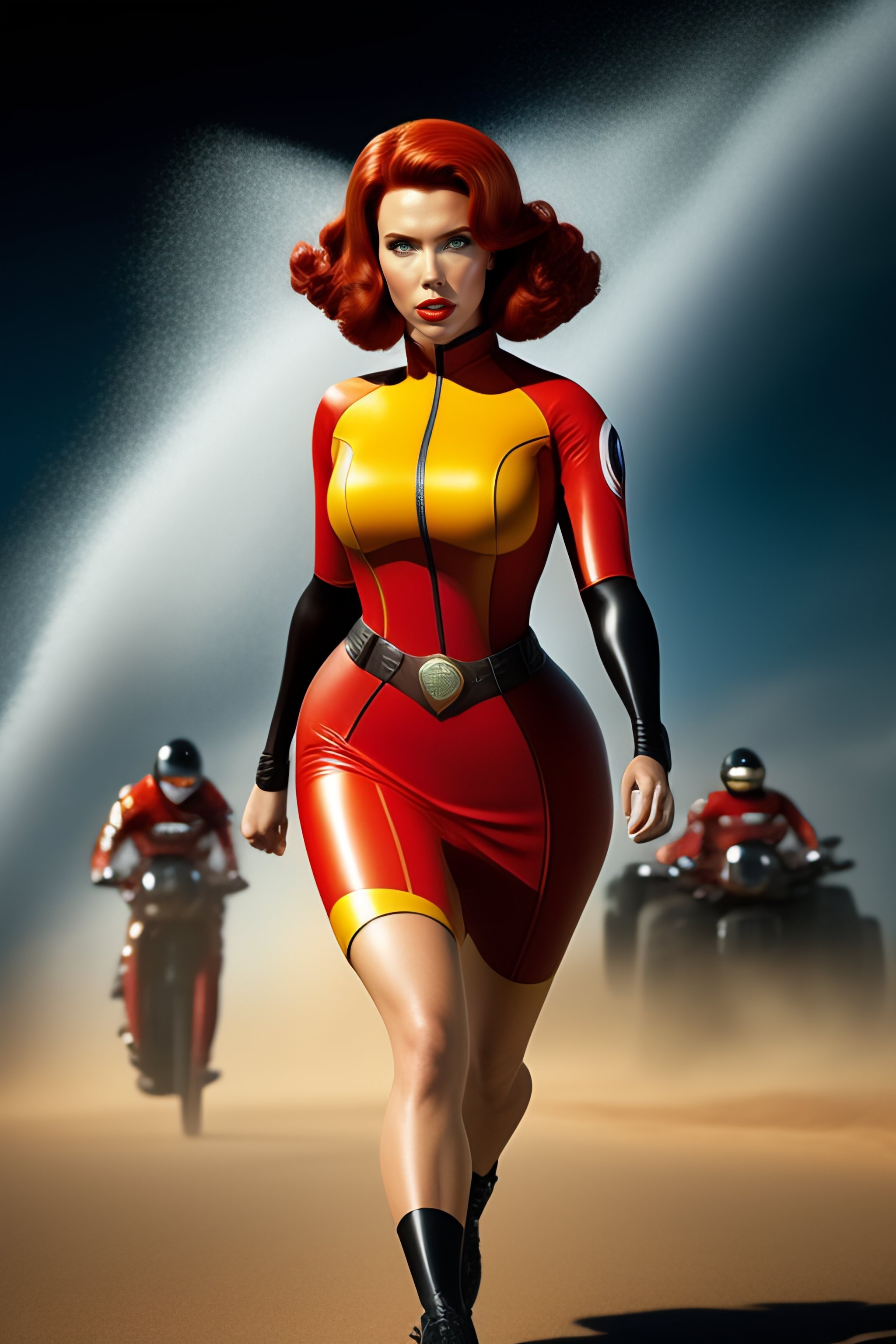 Lexica Scarlet Johansson Modeling As Pixar Helen Parr Action Photograph