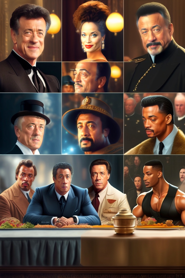 Lexica The Last Supper Guests Tom Hanks Sylvester Stallone Van