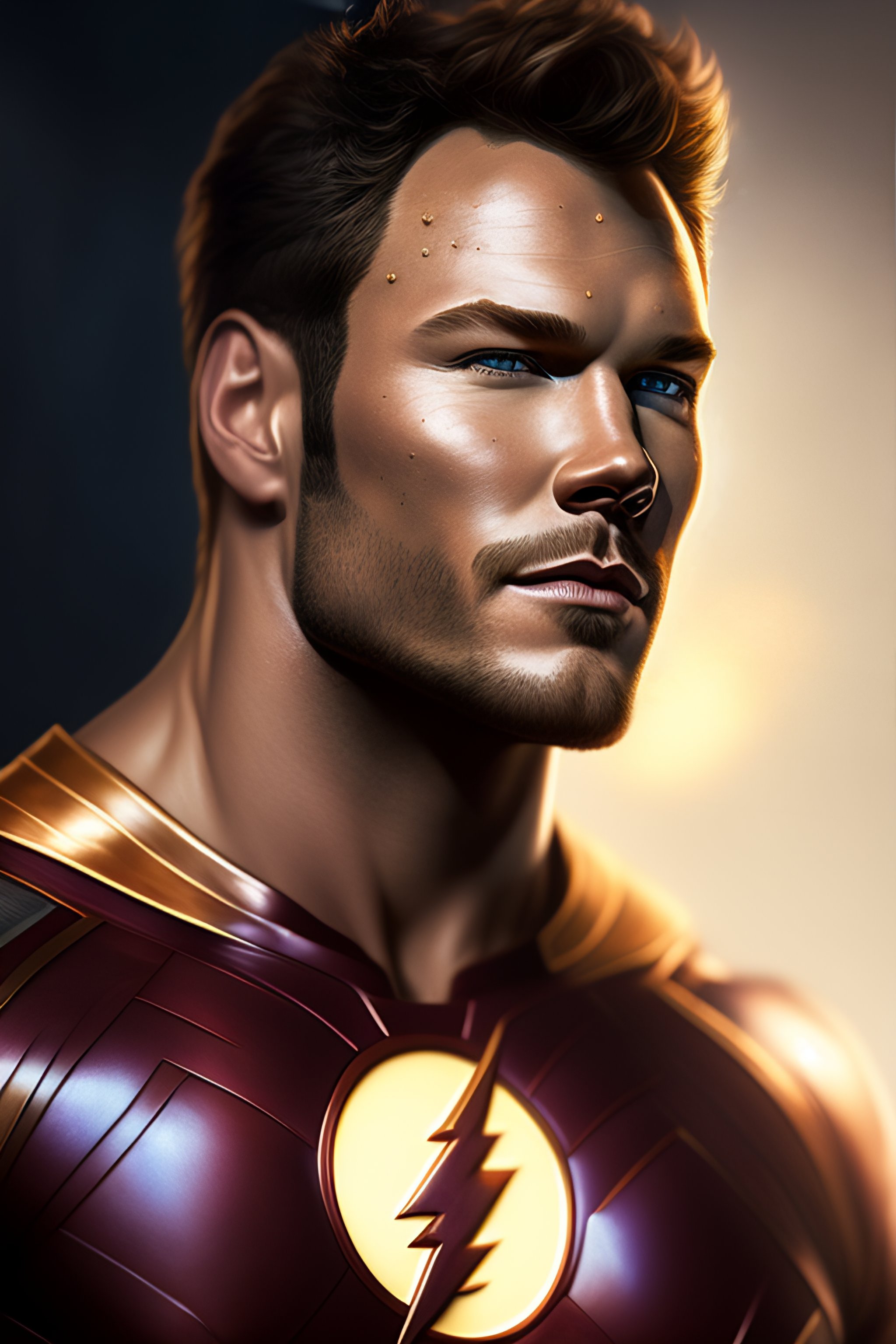 Lexica Full Body Portrait Of Thin Muscular Chris Pratt As Flash