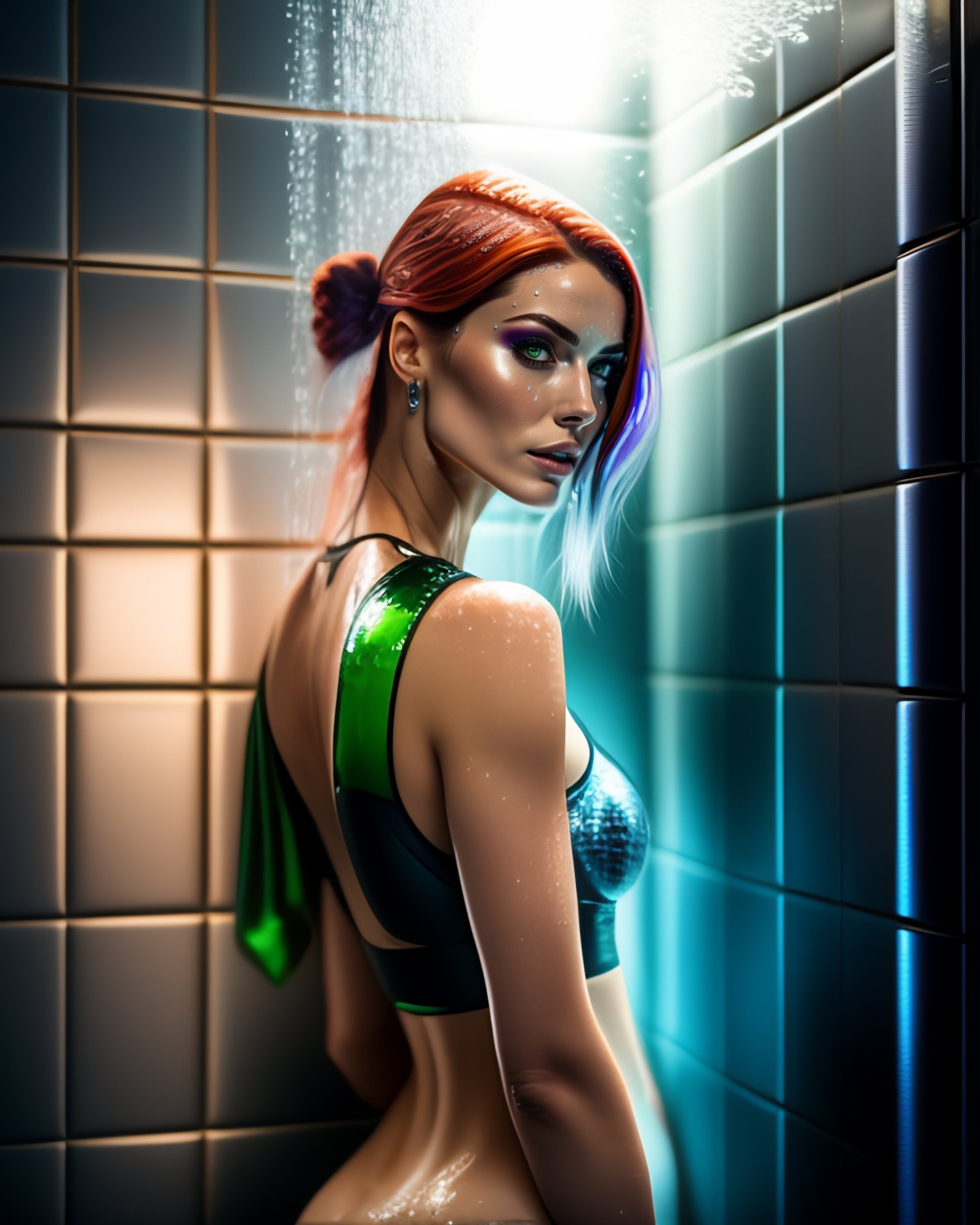 Lexica Ela From Rainbow Six Siege In Shower Very Wet With Very See